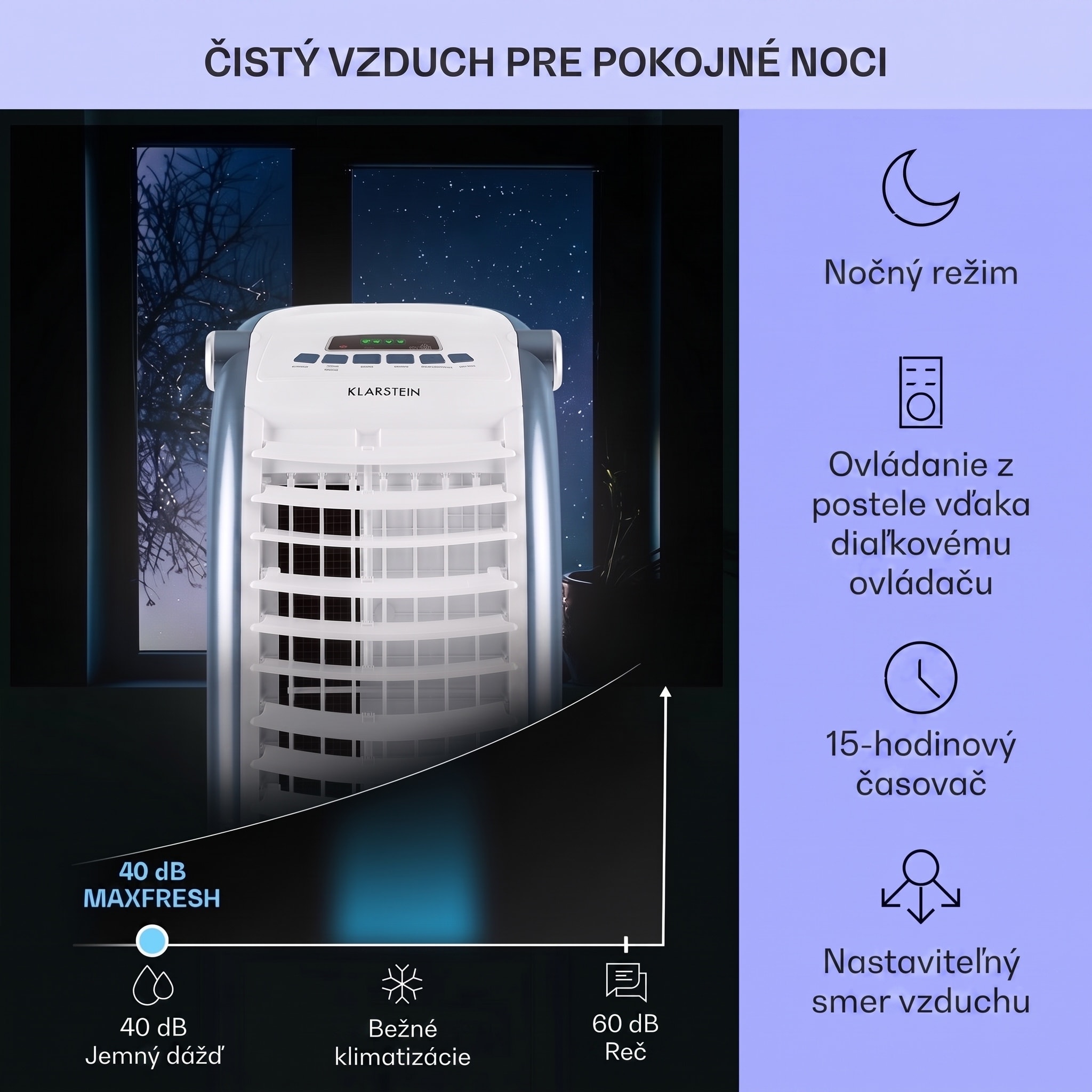 Klarstein Maxfresh, 3 v 1 ochladzovač vzduchu, ventilátor, 65 W, 6 l, diaľkový ovládač, 2 x chladiaci box – Obrázok 3