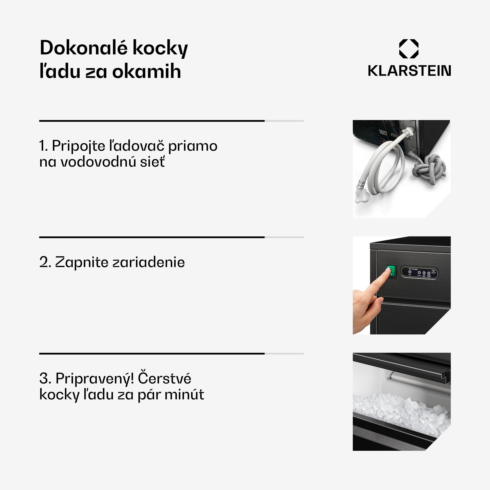 Klarstein Powericer XL, výrobník ľadu, 20 kg/24 h, 145 W – Obrázok 4