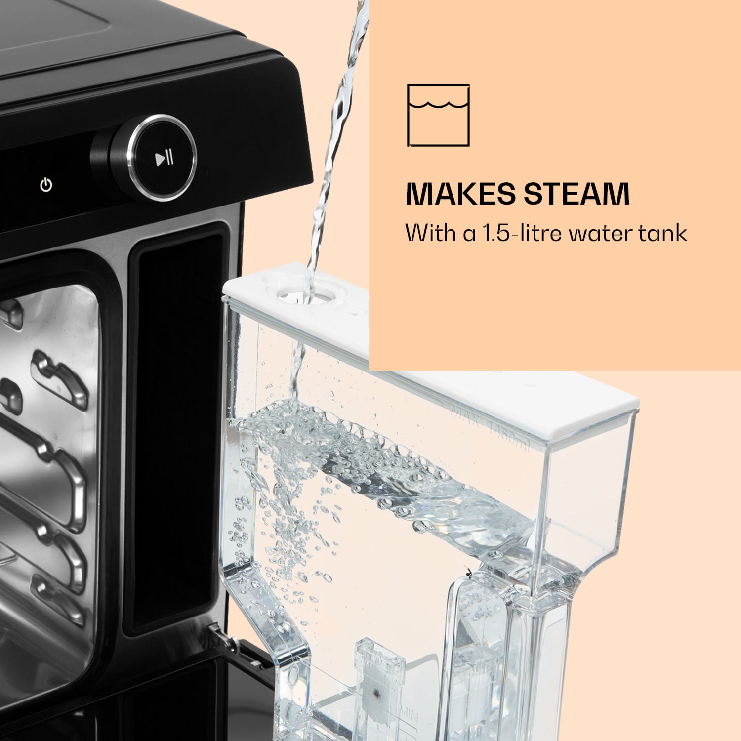 Klarstein VaporChef, parná rúra, 230 °C, 31 l, dotykový ovládací panel – Obrázok 2