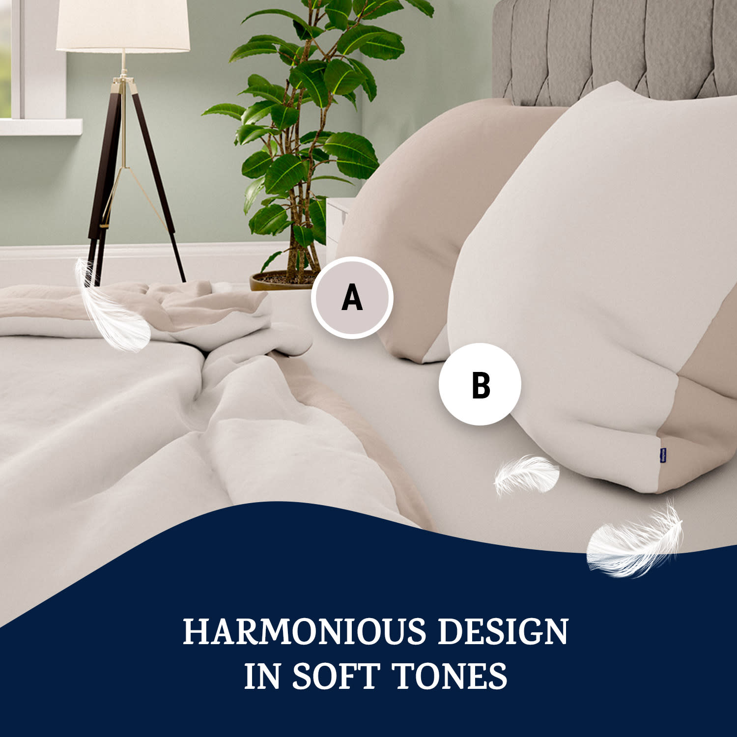 Sleepwise Soft Wonder-Edition, posteľná bielizeň, 155 x 200 cm, taupe/biela – Obrázok 3
