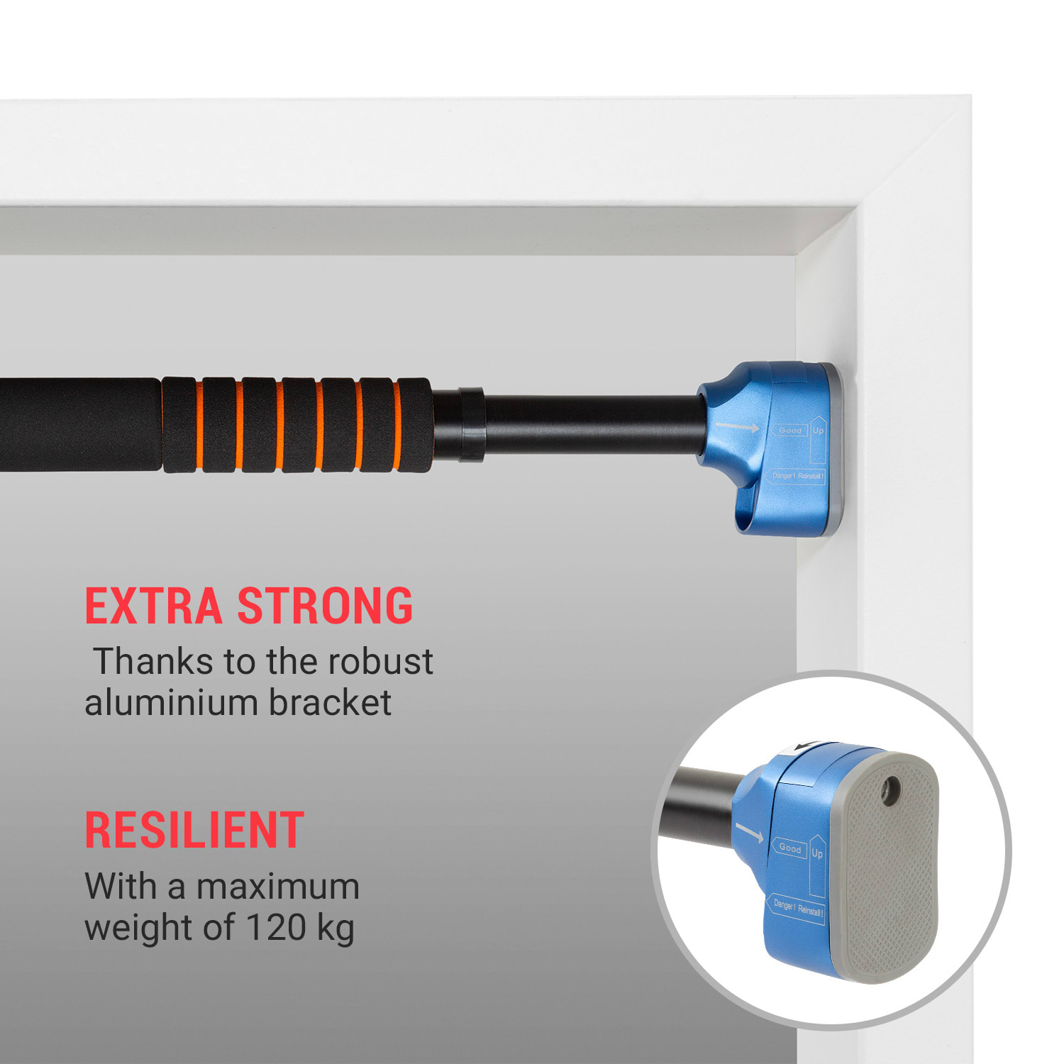 Faultier Teleskopická hrazda s poistkou proti pádu, 78 – 110 cm, do 120 kg – Obrázok 2