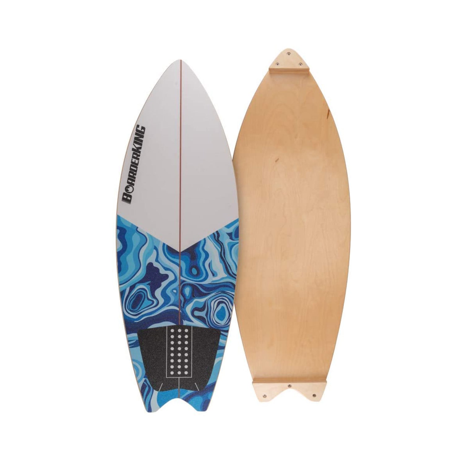 BoarderKING Indoorboard Wave, balančná doska, podložka, valec, drevo/korok – Obrázok 2