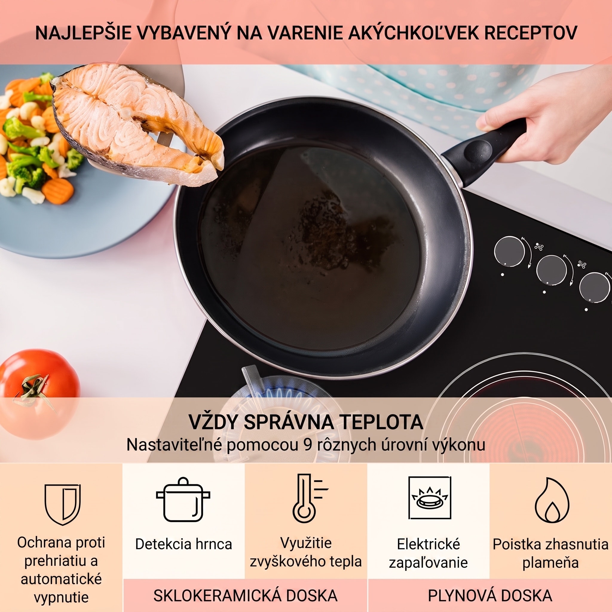 Klarstein MultiChef 5, kombinovaná plynová varná doska, 5 zón, plyn/sklokeramika – Obrázok 4