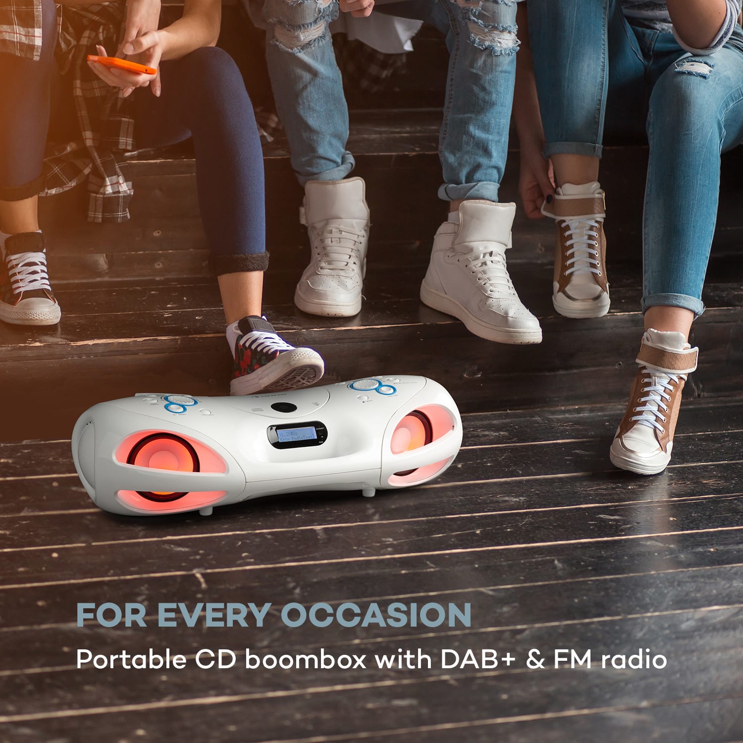 Auna Spacewoofer DAB Boombox CD prehrávač DAB+ UKW Bluetooth diaľkové ovládanie LED