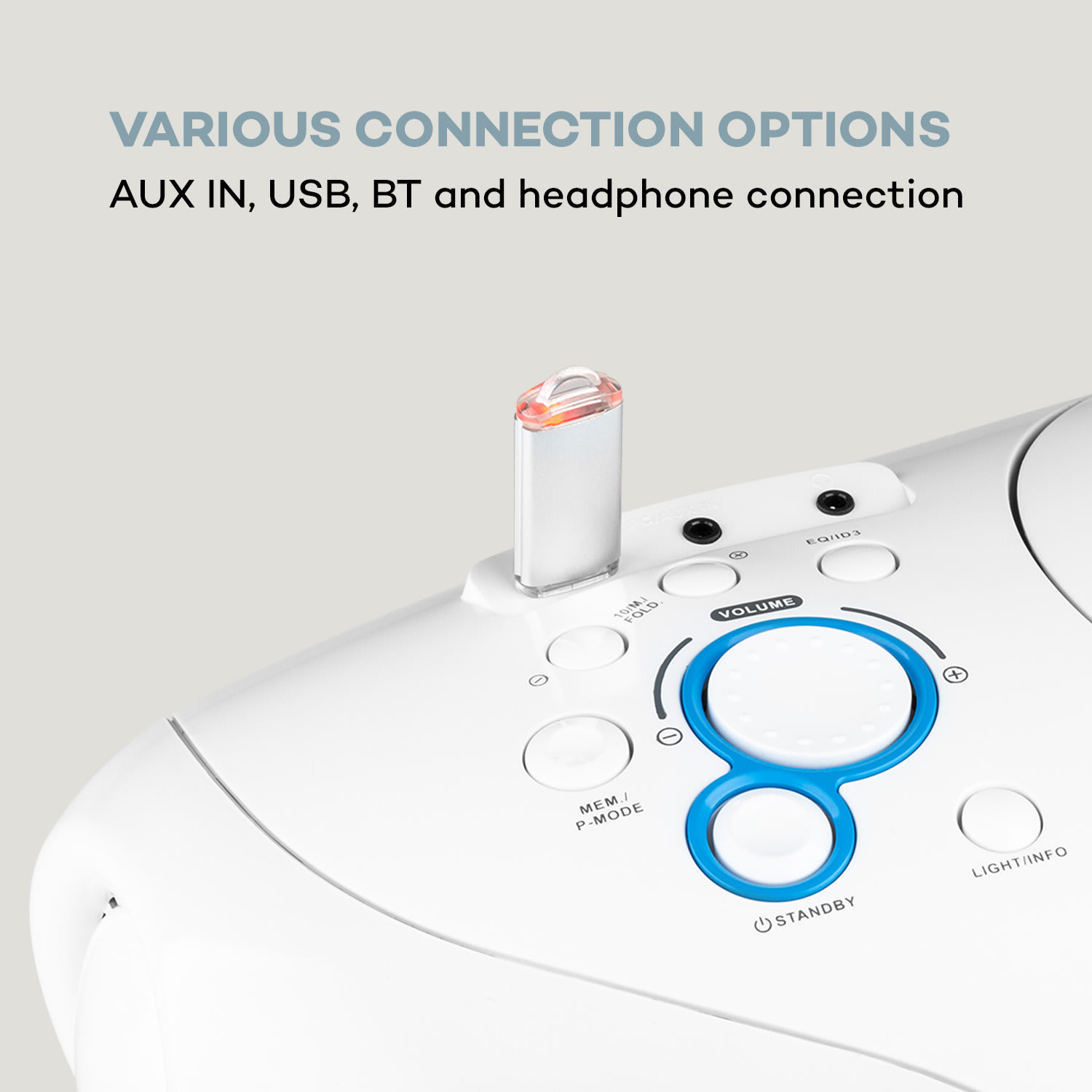 Auna Spacewoofer DAB Boombox CD prehrávač DAB+ UKW Bluetooth diaľkové ovládanie LED – Obrázok 3