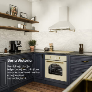 Klarstein Victoria, digestor, 60 cm, nástenný, 630 m³/h, LED, retro dizajn, čierny