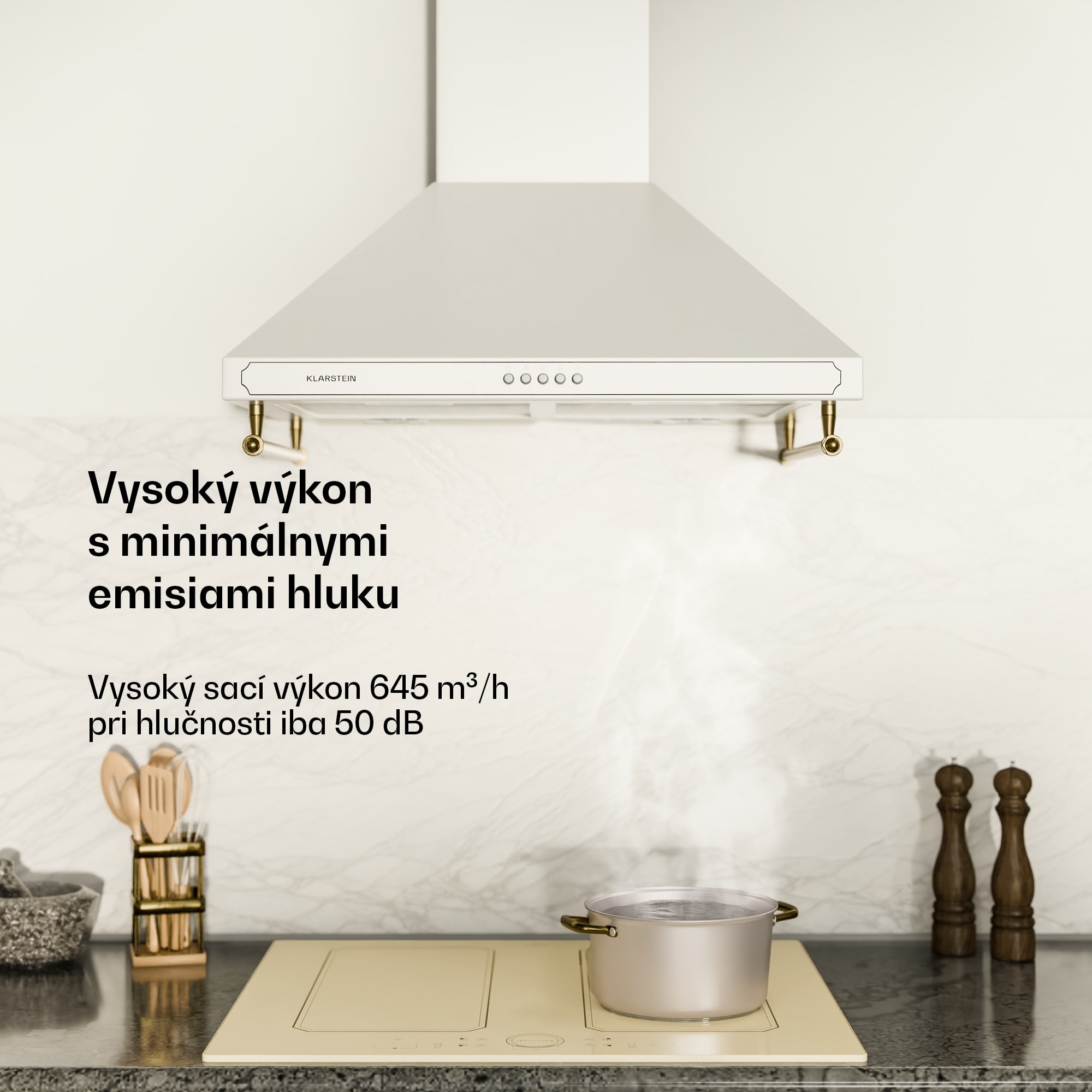 Klarstein Victoria, digestor, 60 cm, nástenný, 630 m³/h, LED, retro dizajn, čierny – Obrázok 3