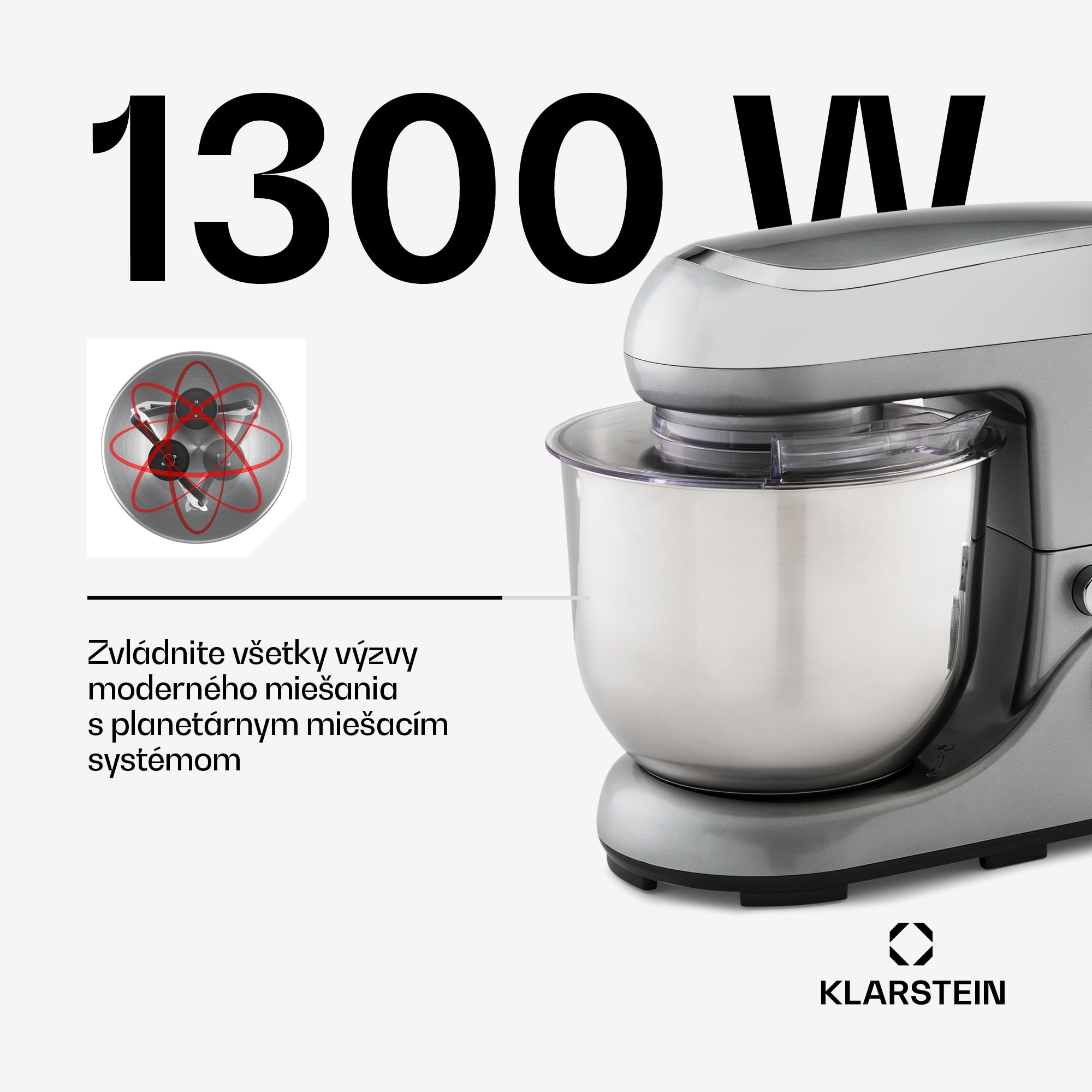 Klarstein Bella Pico 2G, kuchynský robot, 1300 W, 1,7 PS, 6 stupňov, 5 l – Obrázok 2