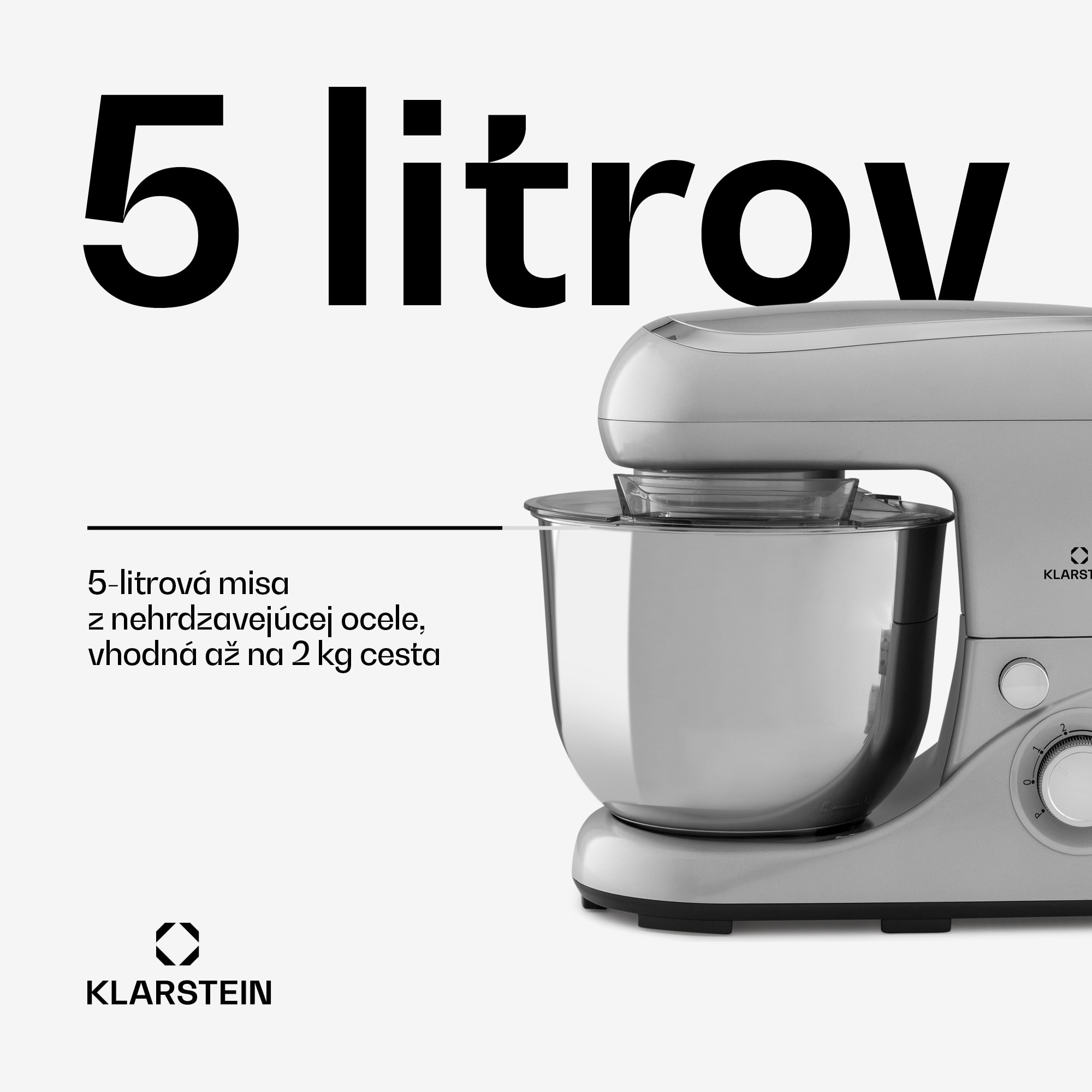 Klarstein Bella Pico 2G, kuchynský robot, 1300 W, 1,7 PS, 6 stupňov, 5 l – Obrázok 3