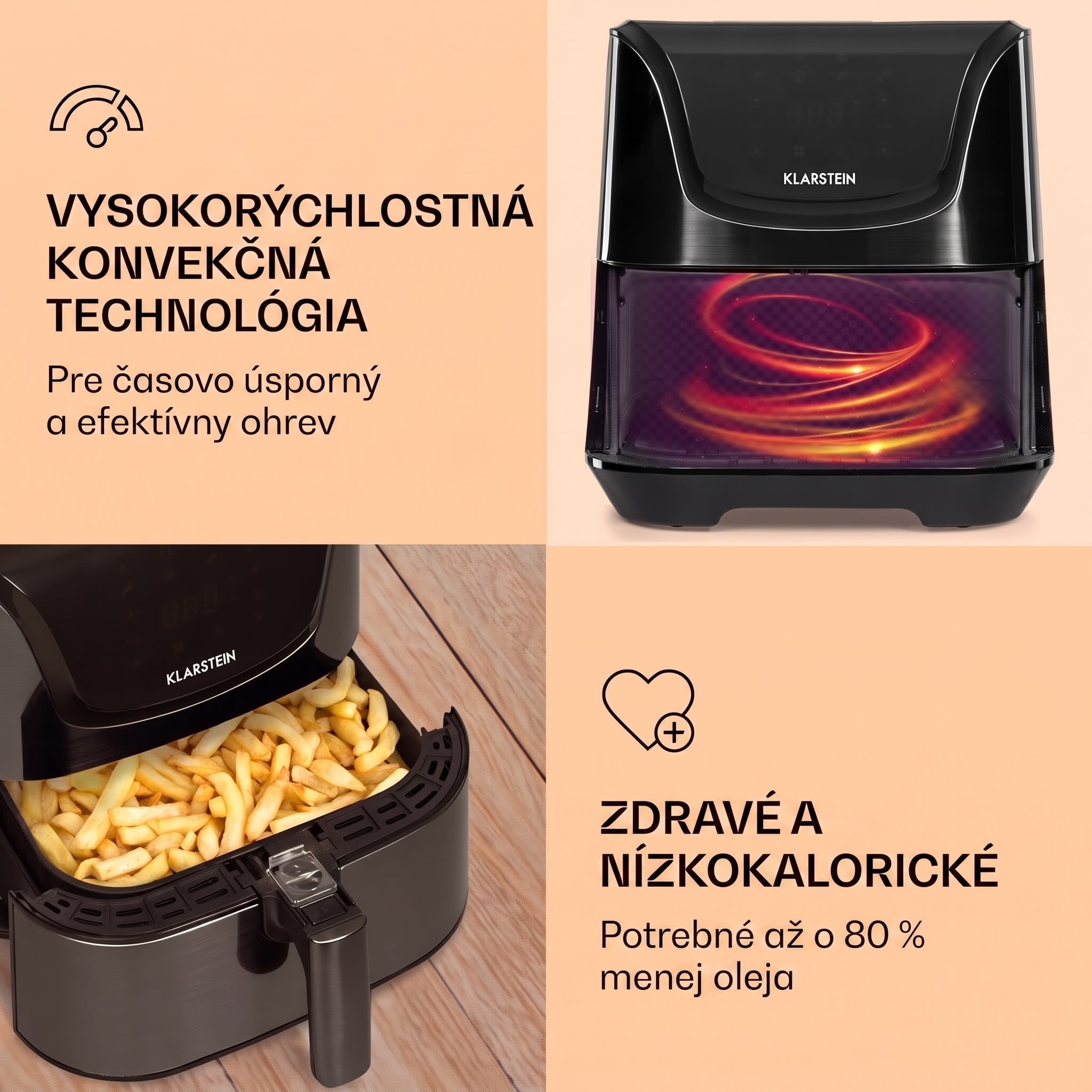Klarstein AeroVital Deluxe, teplovzdušná fritéza, 1700 W, 5 l, nehrdzavejúca oceľ – Obrázok 4