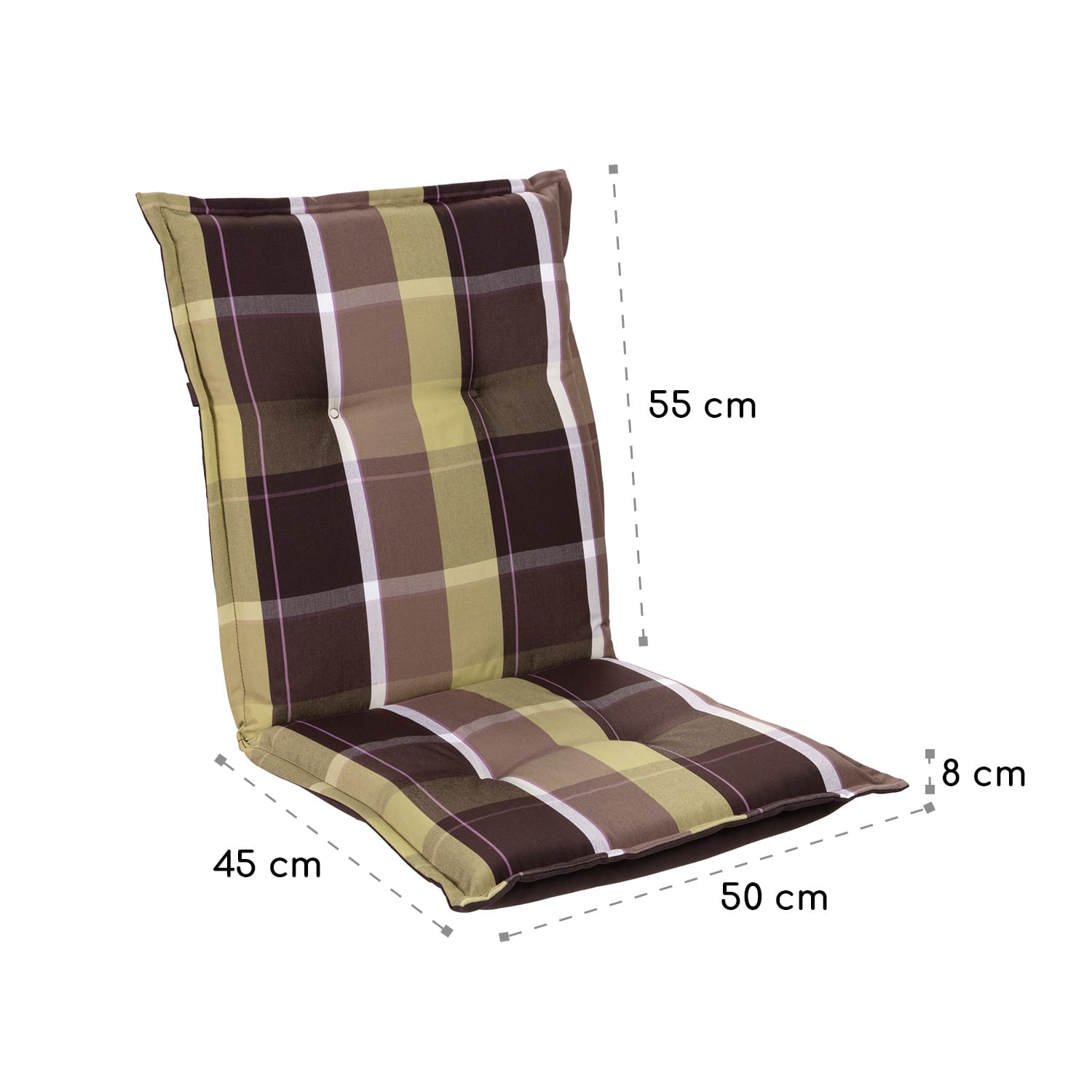 Blumfeldt Prato, čalúnená podložka, podložka na stoličku, podložka na nižšie polohovacie kreslo, na záhradnú stoličku, polyester, 50 × 100 × 8 cm – Obrázok 4