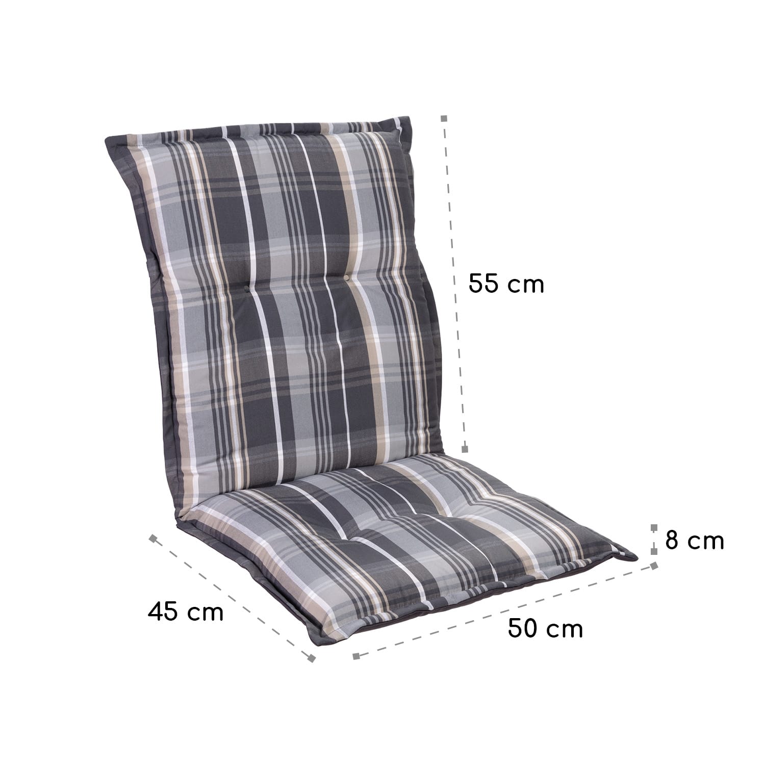 Blumfeldt Prato, poduška s nízkou zadnou časťou, na nižšie polohovacie kreslo, na záhradnú stoličku, polyester, 50 x 100 x 8 cm – Obrázok 4