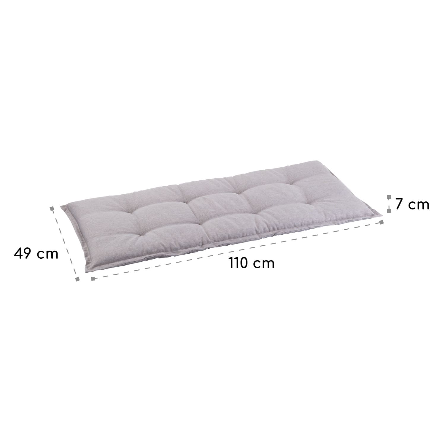 Blumfeldt Naxos, podložka na lavicu, čalúnená podložka, penová výplň, štruktúrovaný polyester, 110 × 7 × 49 cm, 1 × podložka – Obrázok 2