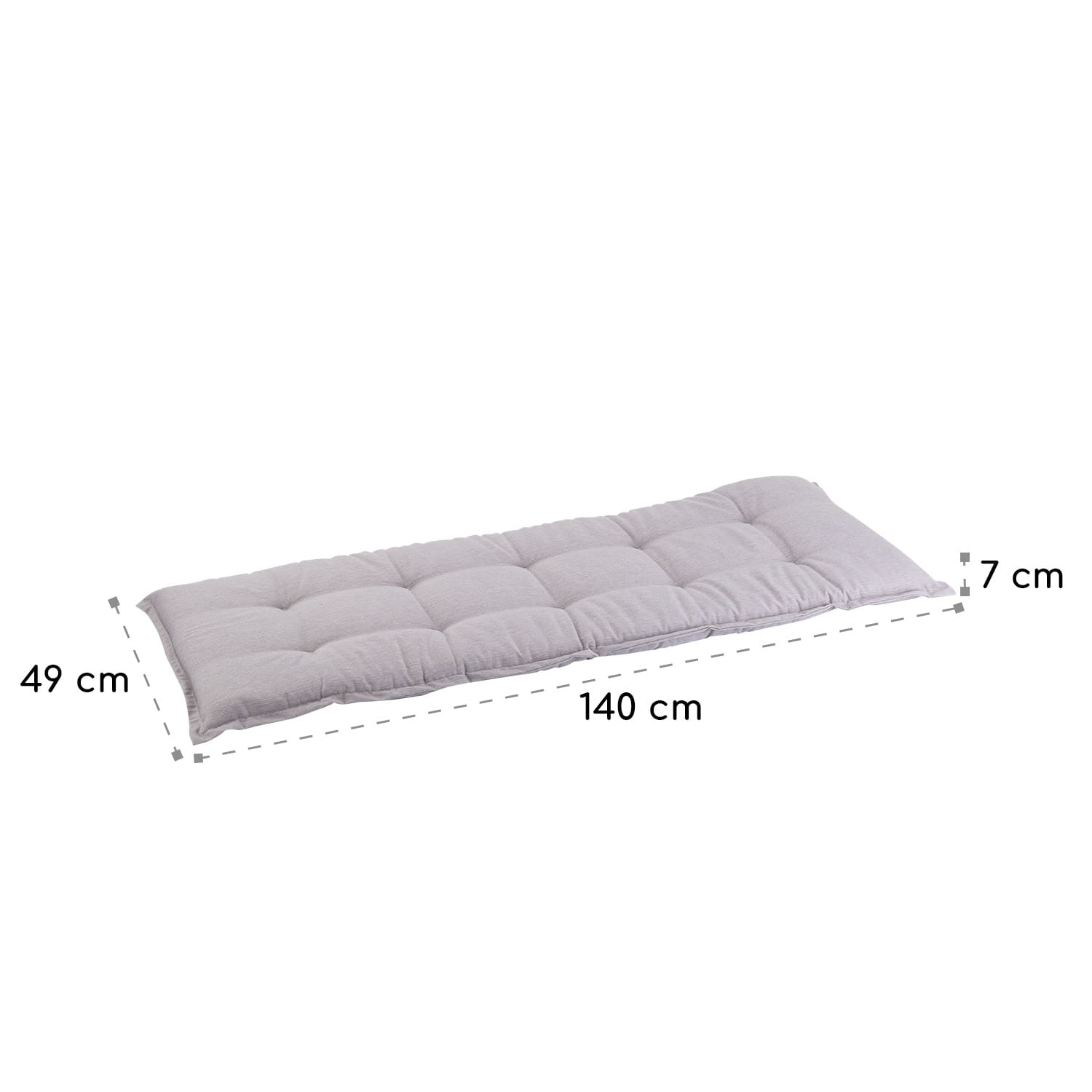 Blumfeldt Naxos, podložka na lavicu, čalúnená podložka, penová výplň, štruktúrovaný polyester, 140 × 7 × 49 cm – Obrázok 2
