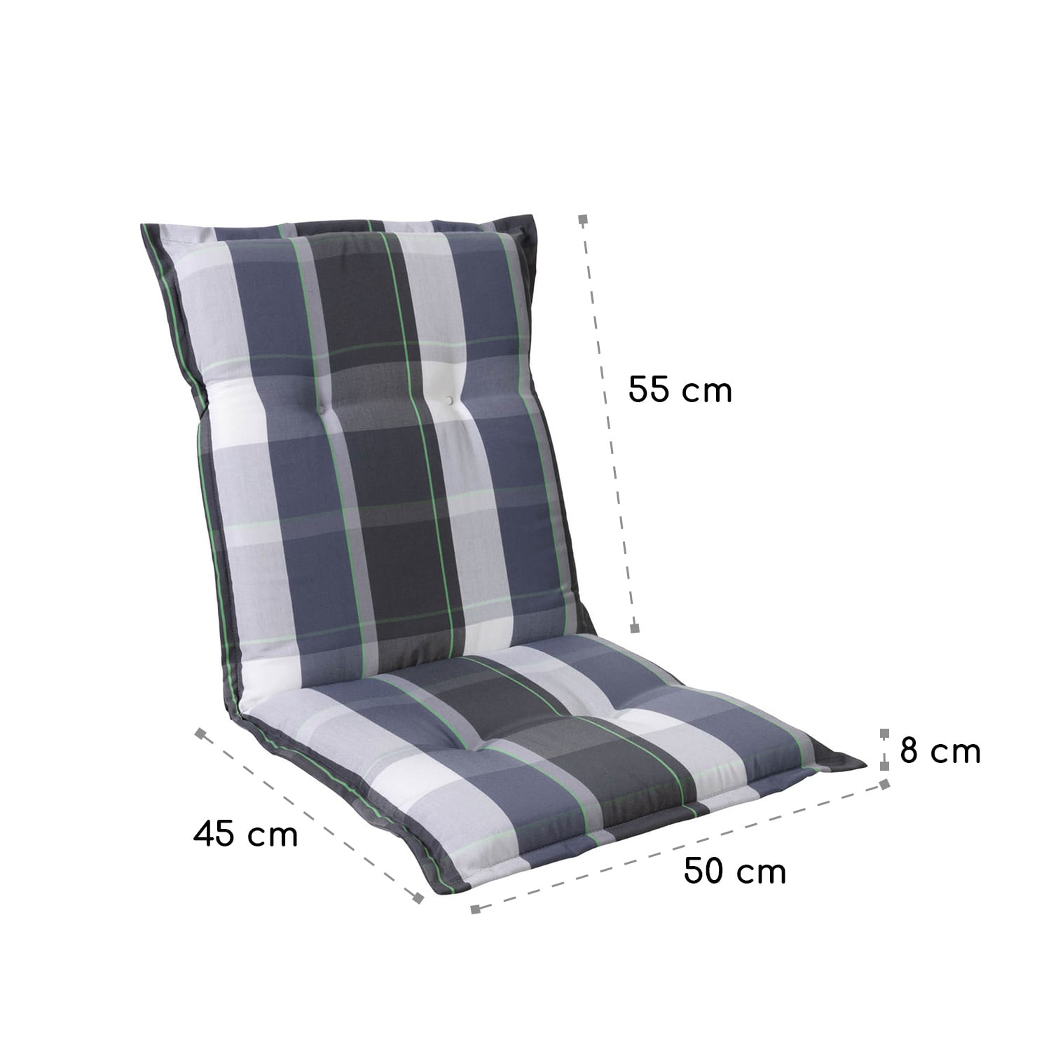 Blumfeldt Prato, čalúnená podložka, podložka na stoličku, podložka na nižšie polohovacie kreslo, na záhradnú stoličku, polyester, 50 × 100 × 8 cm – Obrázok 4