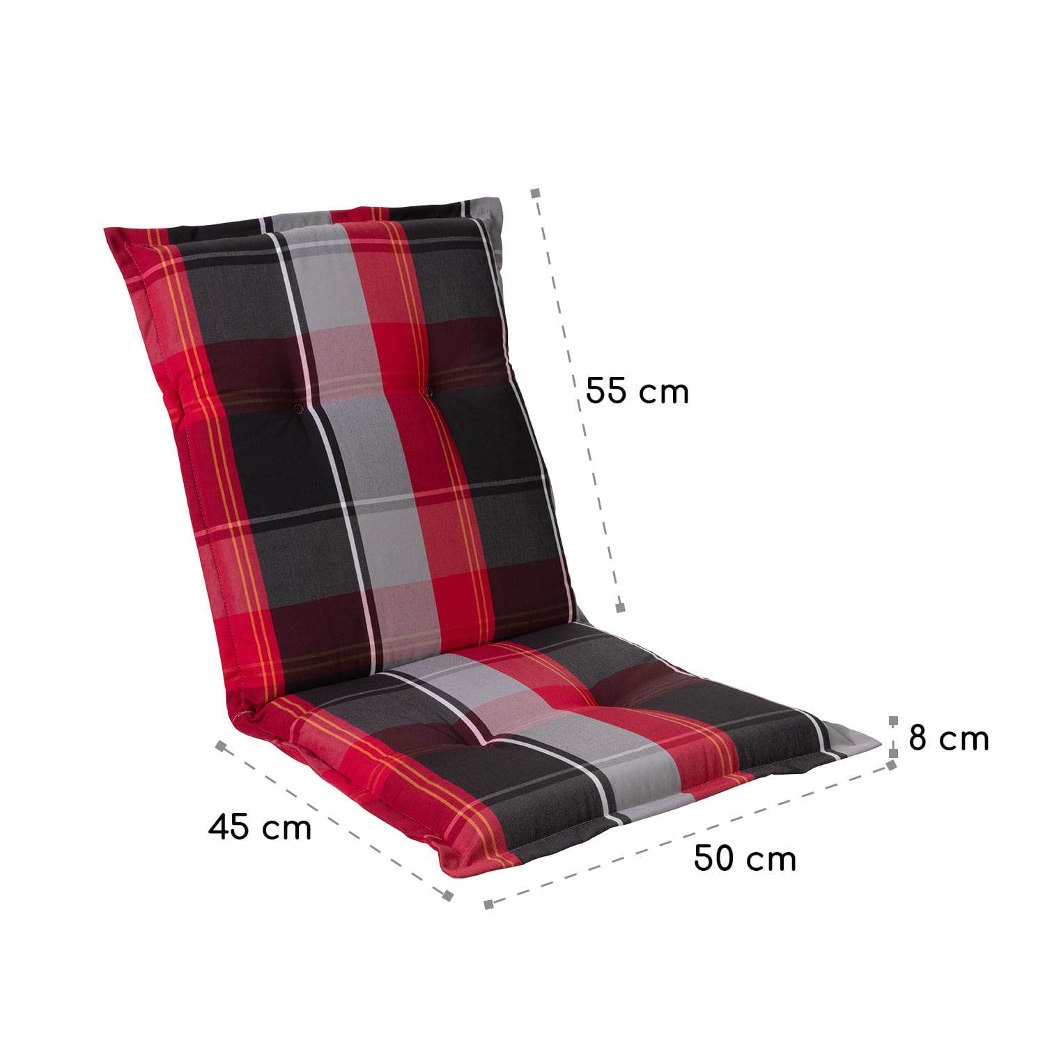 Blumfeldt Prato, poduška s nízkou zadnou časťou, na nižšie polohovacie kreslo, na záhradnú stoličku, polyester, 50 x 100 x 8 cm, 1 x poduška – Obrázok 4