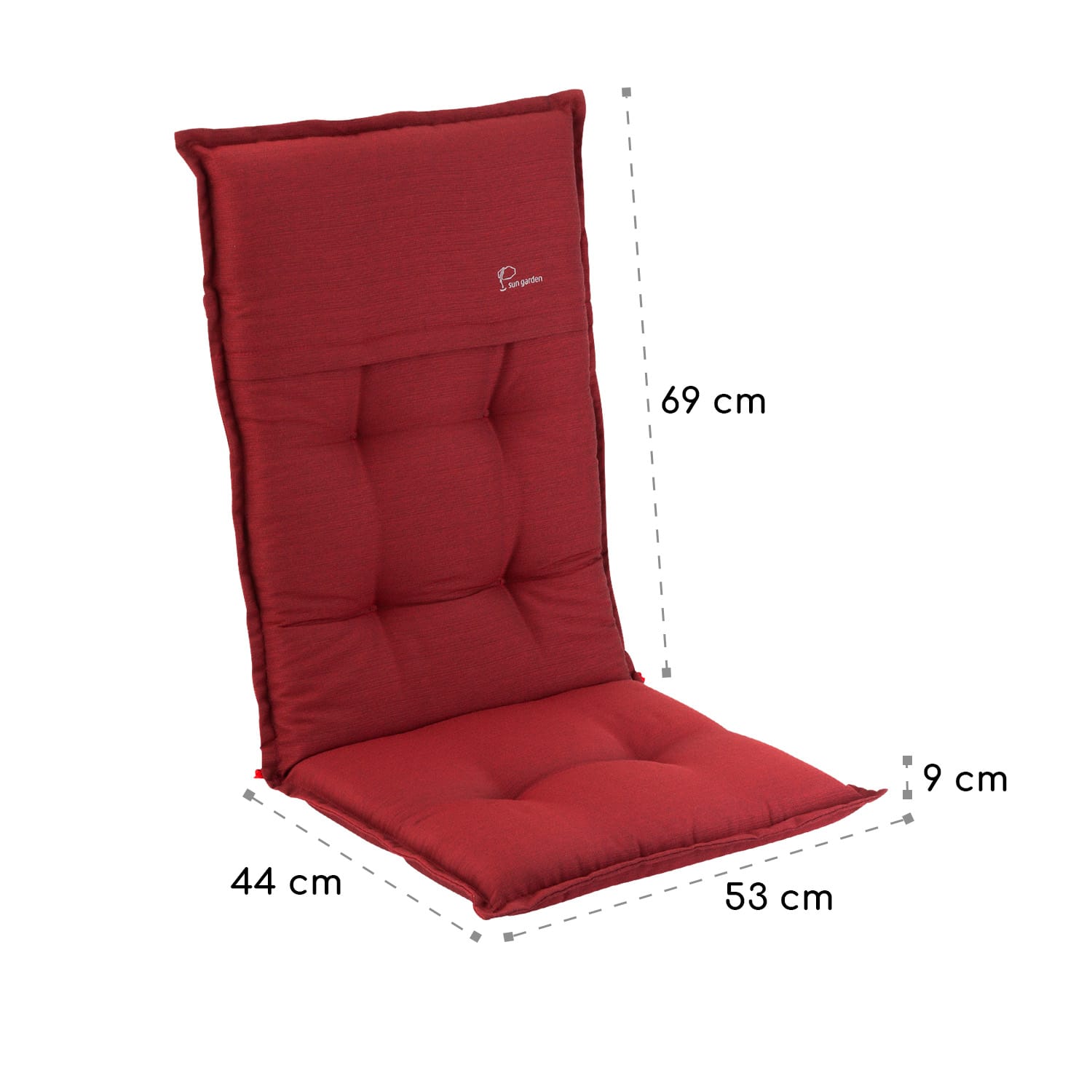 Blumfeldt Coburg, čalúnenie, čalúnenie na kreslo, vysoké operadlo, záhradná stolička, polyester, 53x117x9cm, 2 x čalúnenie – Obrázok 4