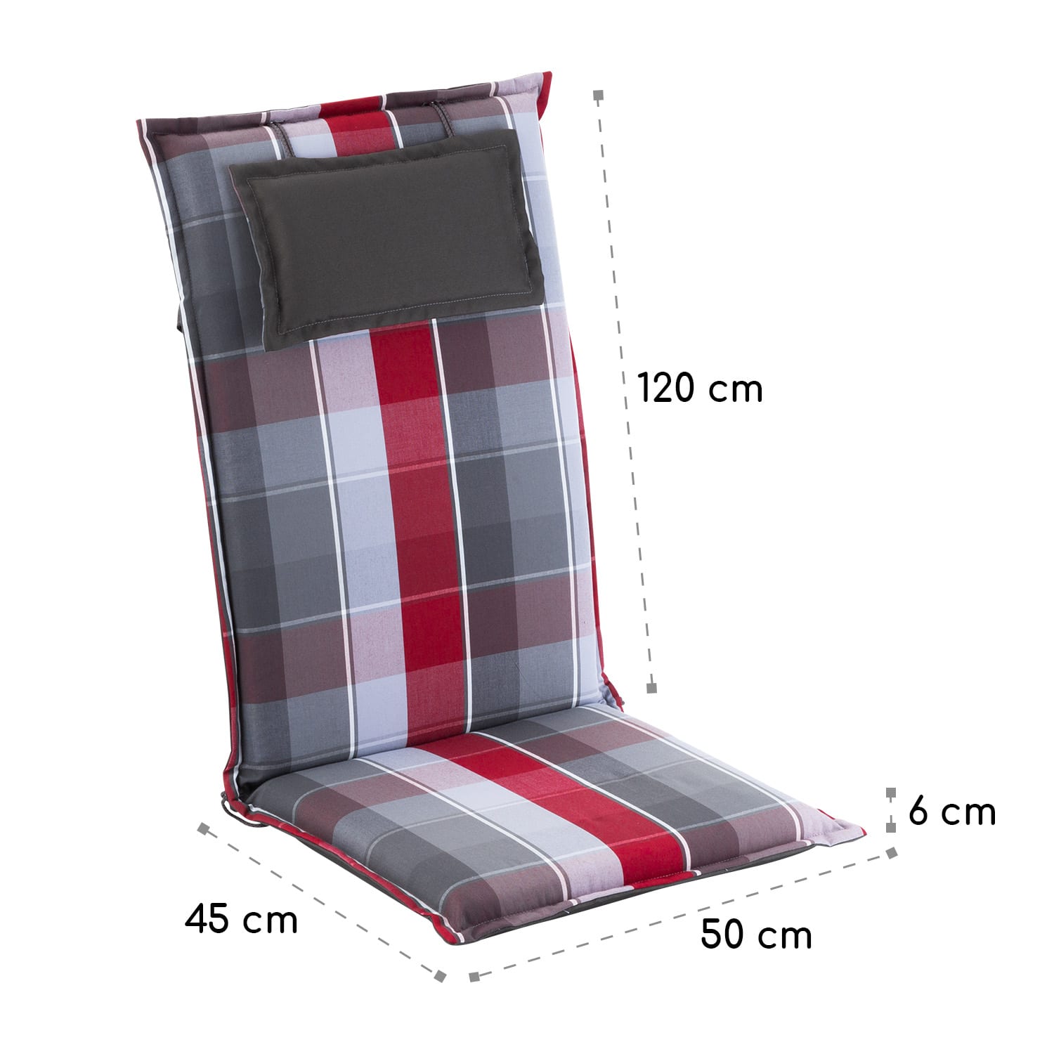 Blumfeldt Donau, čalúnenie, čalúnenie na stoličku, vysoké operadlo, záhradná stolička, polyester, 50x120x6cm – Obrázok 4