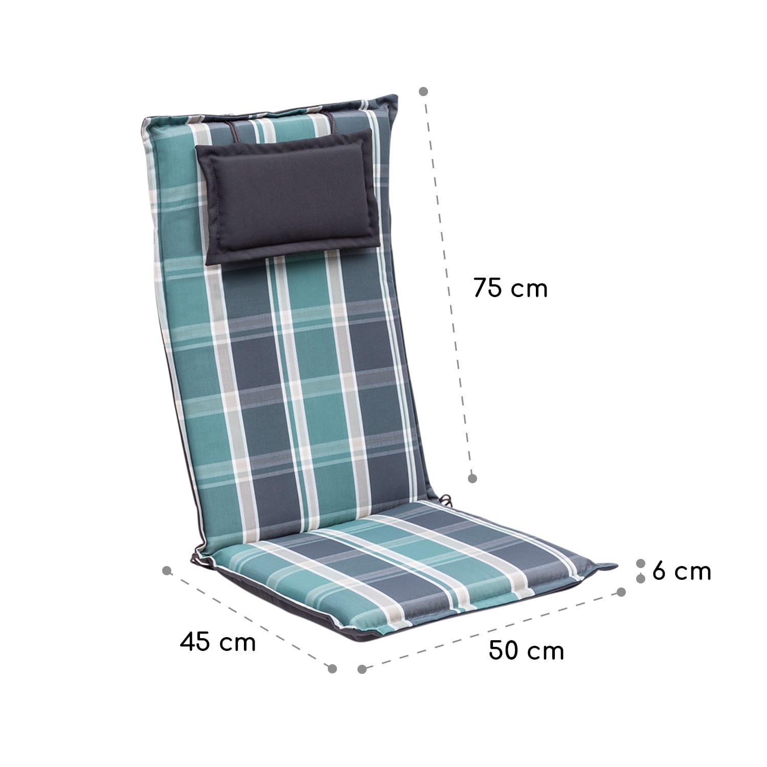 Blumfeldt Donau, čalúnenie, čalúnenie na stoličku, vysoké operadlo, záhradná stolička, polyester, 50x120x6cm, 1 x čalúnenie – Obrázok 4
