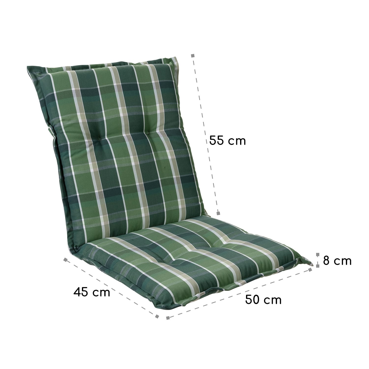 Blumfeldt Prato, poduška s nízkou zadnou časťou, na nižšie polohovacie kreslo, na záhradnú stoličku, polyester, 50 x 100 x 8 cm, 4 x poduška – Obrázok 4