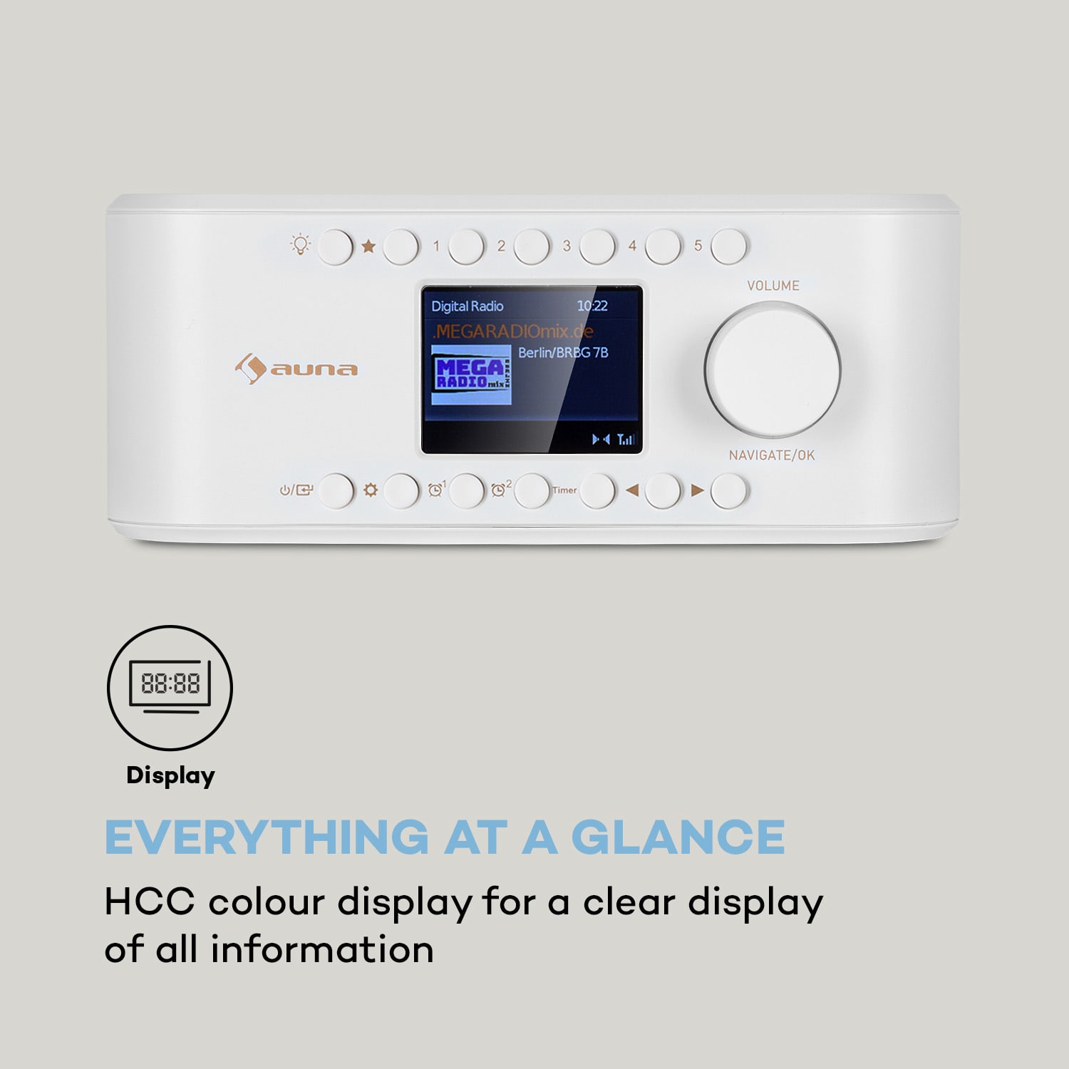 Auna Sound Maître DAB, Kuchynské rádio, Na zabudovanie pod skrinku, DAB+/UKW, BT, AUX – Obrázok 3