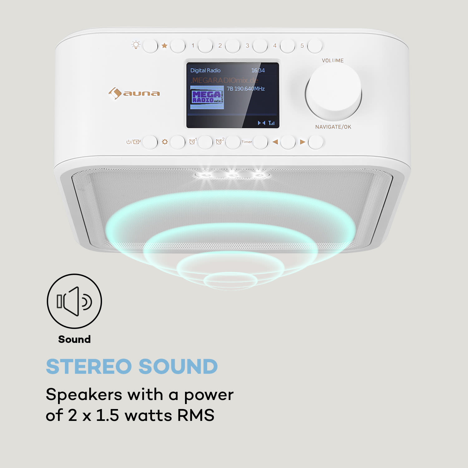 Auna Sound Maître DAB, Kuchynské rádio, Na zabudovanie pod skrinku, DAB+/UKW, BT, AUX – Obrázok 4