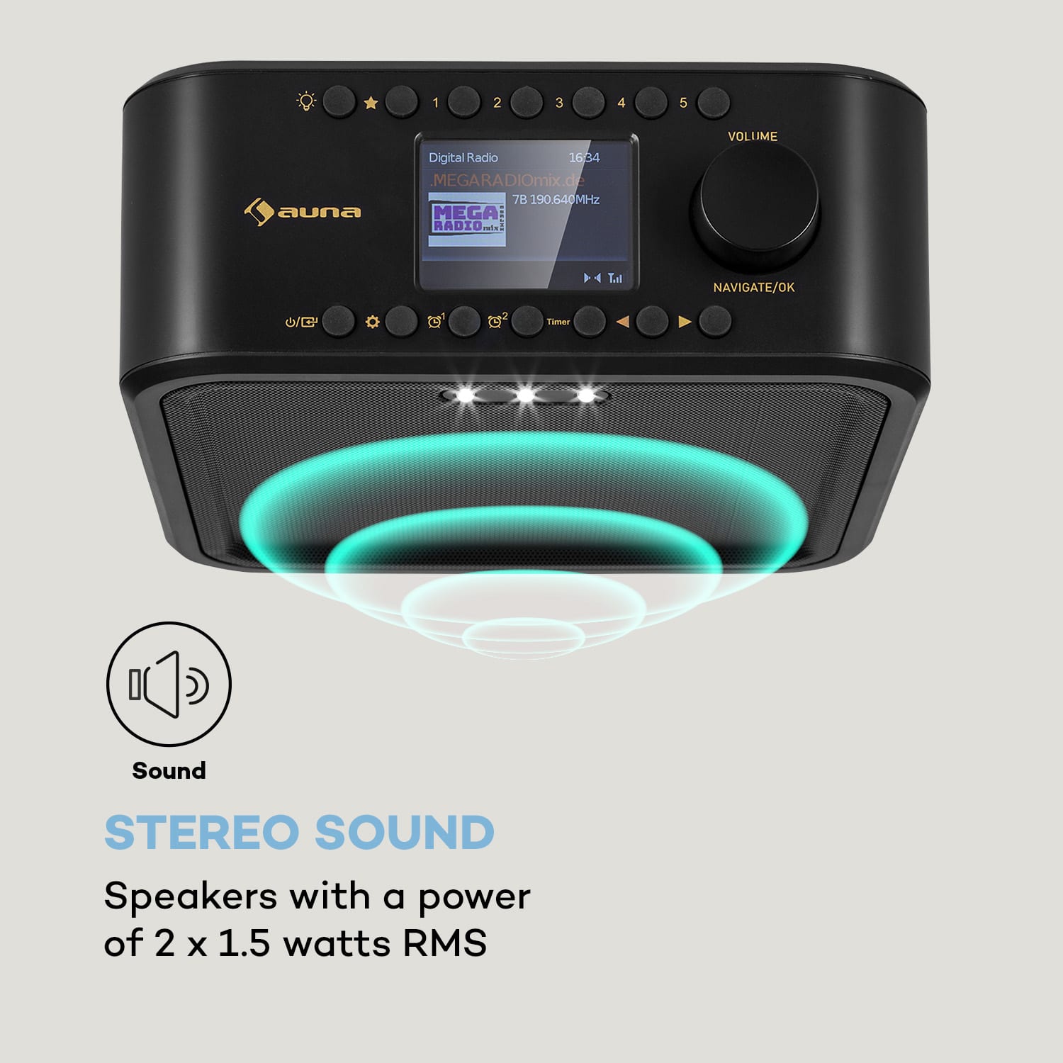 Auna Sound Maître DAB, Kuchynské rádio, Na zabudovanie pod skrinku, DAB+/UKW, BT, AUX – Obrázok 4