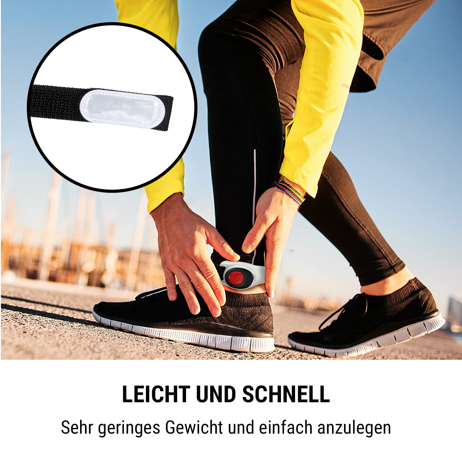OneConcept LED náramok 2 dielna sada Silikón Suchý zips Vymeniteľná batéria – Obrázok 4