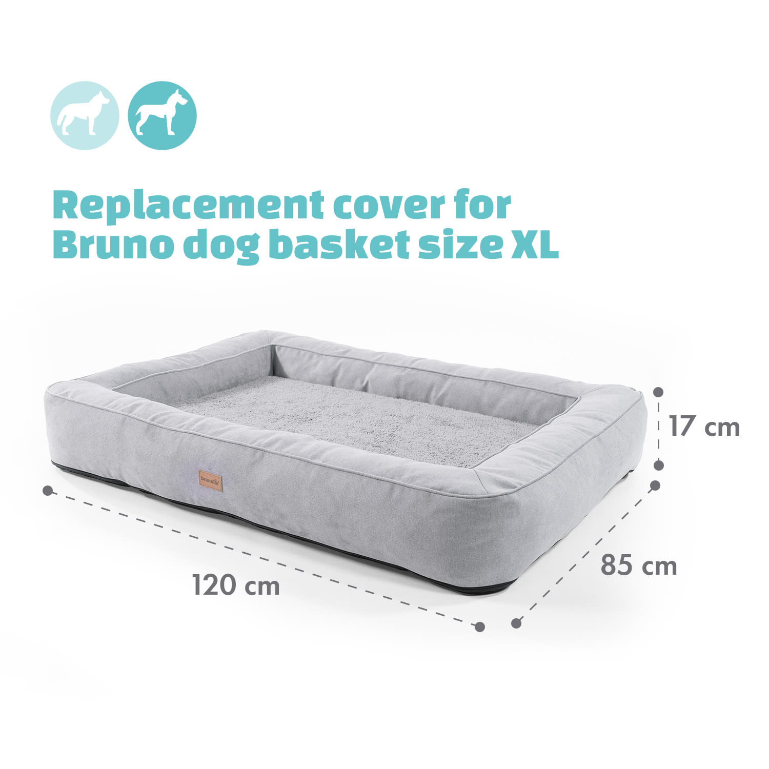 Brunolie Bruno, pelech pre psa, náhradný poťah, možnosť prania, protišmykový, priedušný, veľkosť XL (120 × 17 × 85 cm) – Obrázok 3