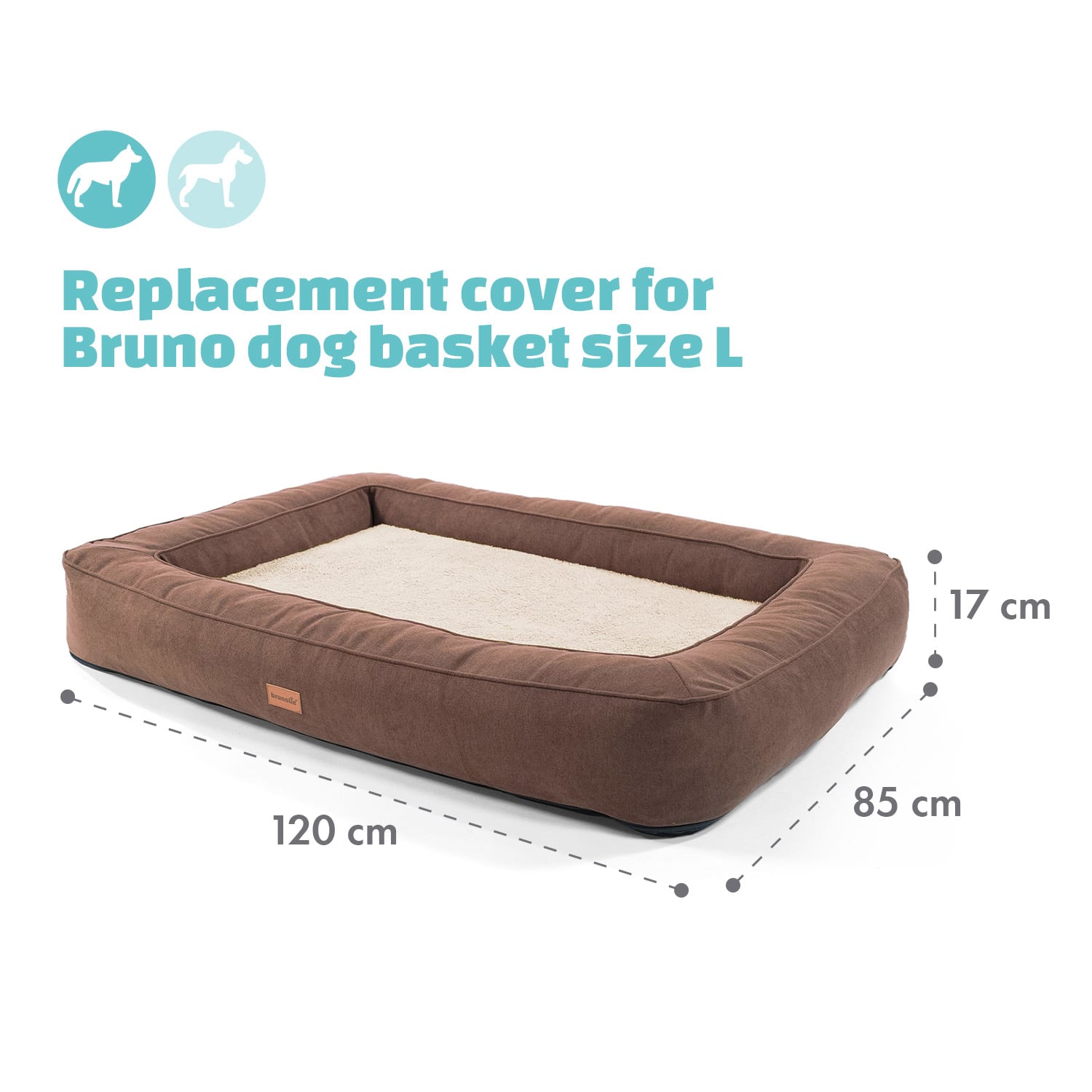 Brunolie Bruno, pelech pre psa, náhradný poťah, možnosť prania, protišmykový, priedušný, veľkosť XL (120 × 17 × 85 cm) – Obrázok 3