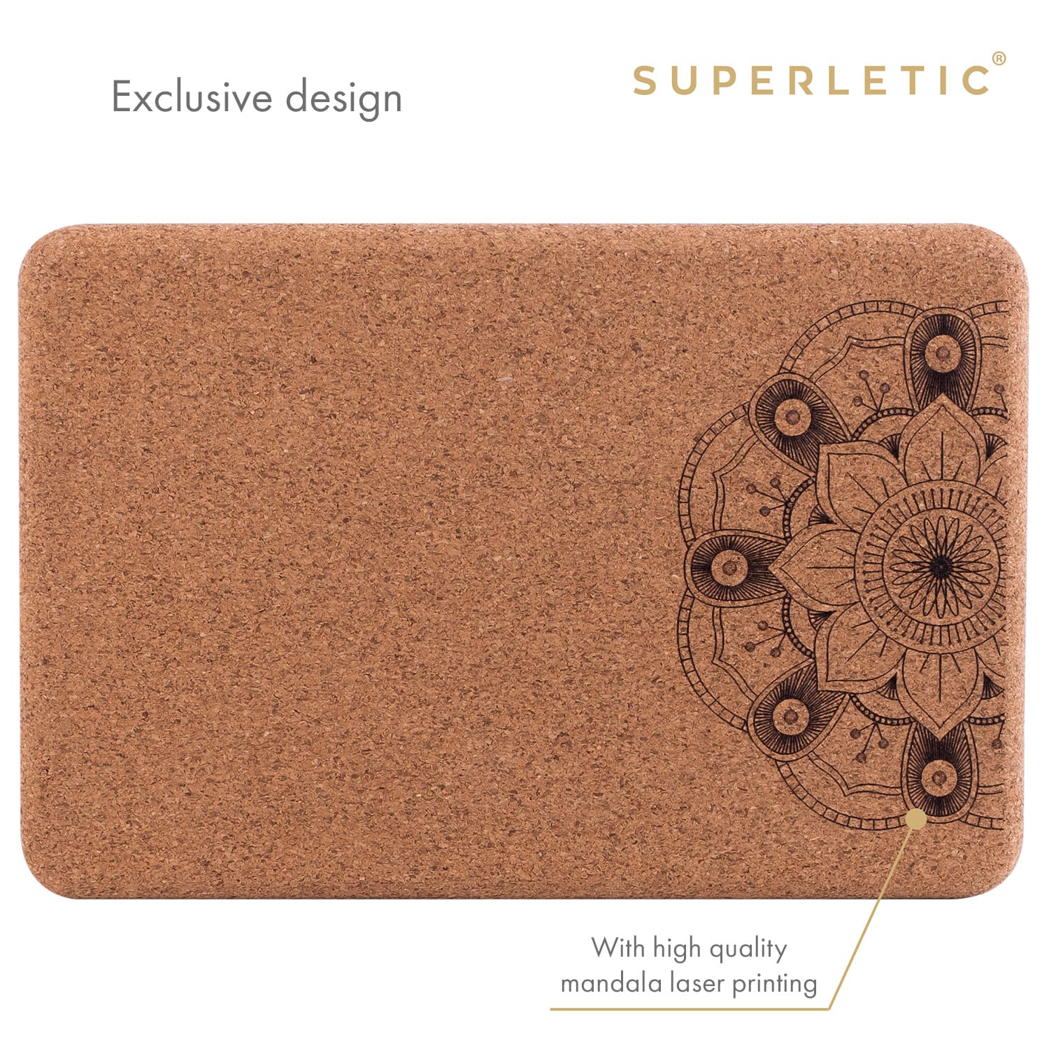 Capital Sports Bindo Professional, blok na jogu, 23 × 7,5 × 15 cm, korok, mandala – Obrázok 4