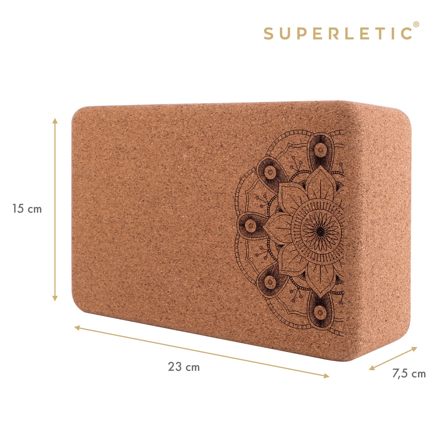 Capital Sports Bindo Professional, blok na jogu, 23 × 7,5 × 15 cm, korok, mandala