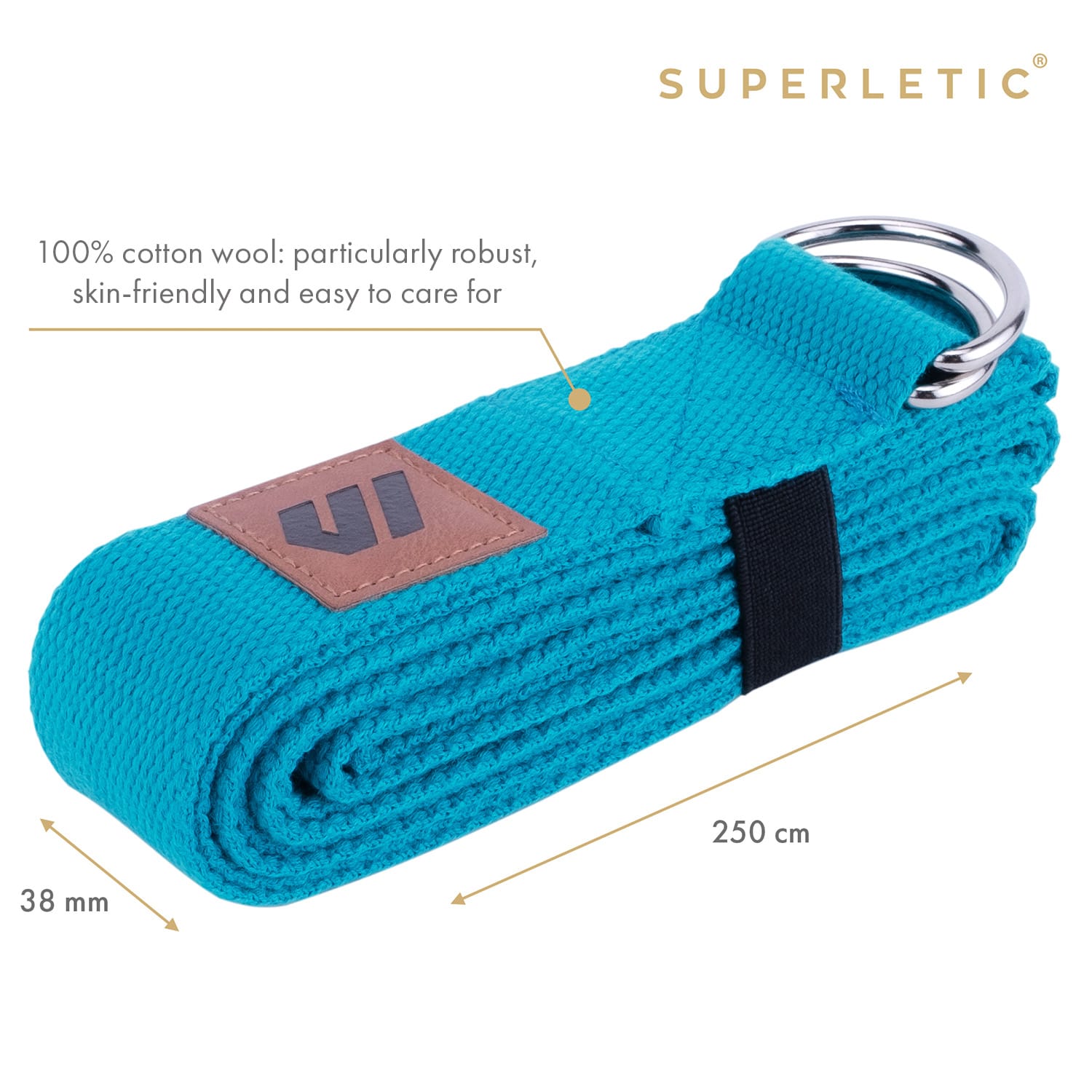 Capital Sports Siddha Essential, popruh na jogu, 250 x 3,8 cm, bavlna, možnosť zrolovania