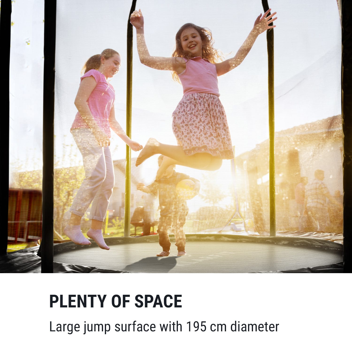 KLARFIT Jumpstarter, trampolína, 2,5 m Ø, sieť 120 kg max., 195 cm Ø skákacia plocha