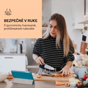 Klarstein Kitano 8-dielna sada nožov so stojanom 7 nožov oceľ, elegantný drevený blok