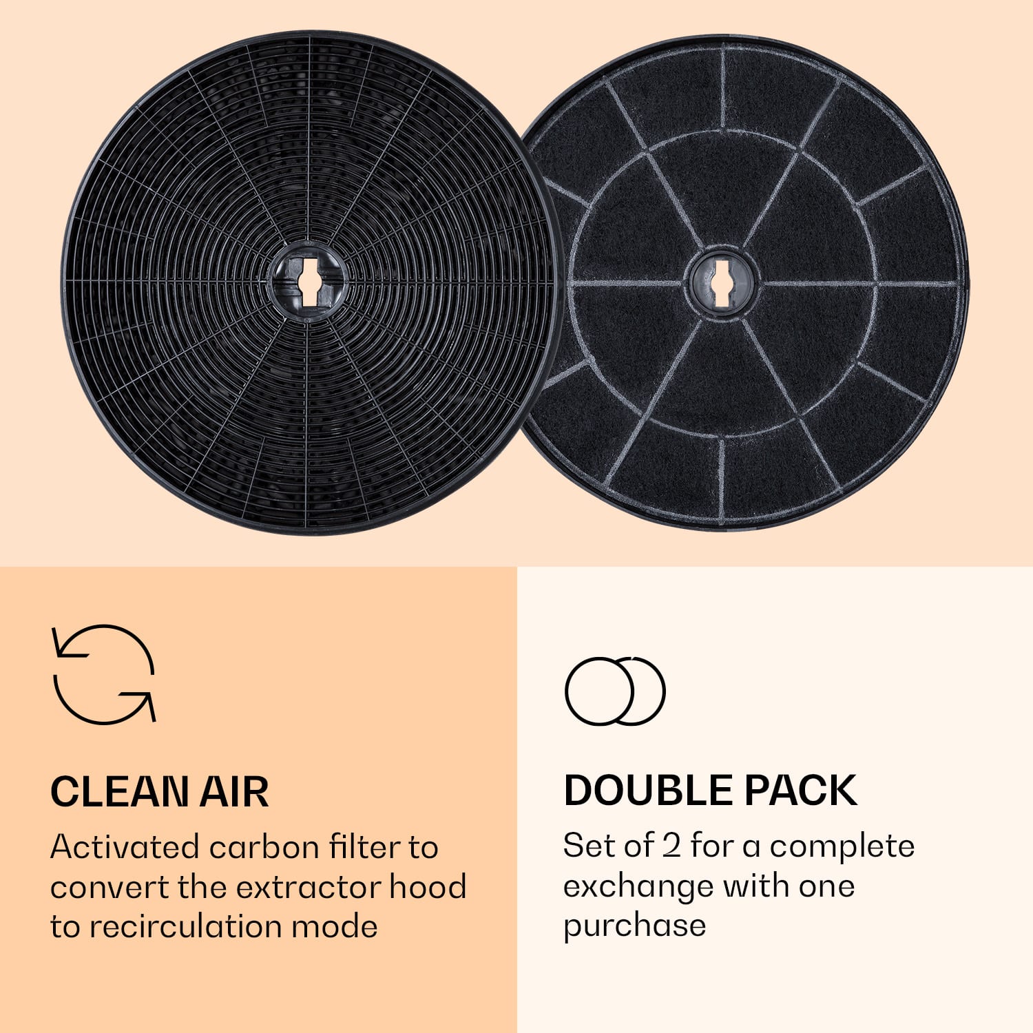 Klarstein Americana Purista, filter s aktívnym uhlím, ø 18 cm, 2 kusy, náhradný filter, príslušenstvo – Obrázok 2