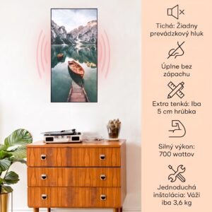 Klarstein Wonderwall Air Art Smart, infračervený ohrievač, 60 x 120 cm, 700 W, more vertikálne