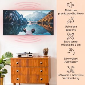 Klarstein Wonderwall Air Art Smart, infračervený ohrievač, 120 x 60 cm, 700 W, more vertikálne