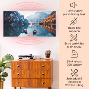 Klarstein Wonderwall Air Art Smart, infračervený ohrievač, 120 x 60 cm, 700 W, more horizontálne