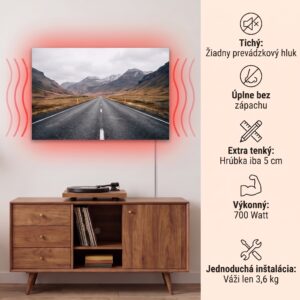 Klarstein Wonderwall Air Art Smart, infračervený ohrievač, 120 x 60 cm, 700 W, horská cesta