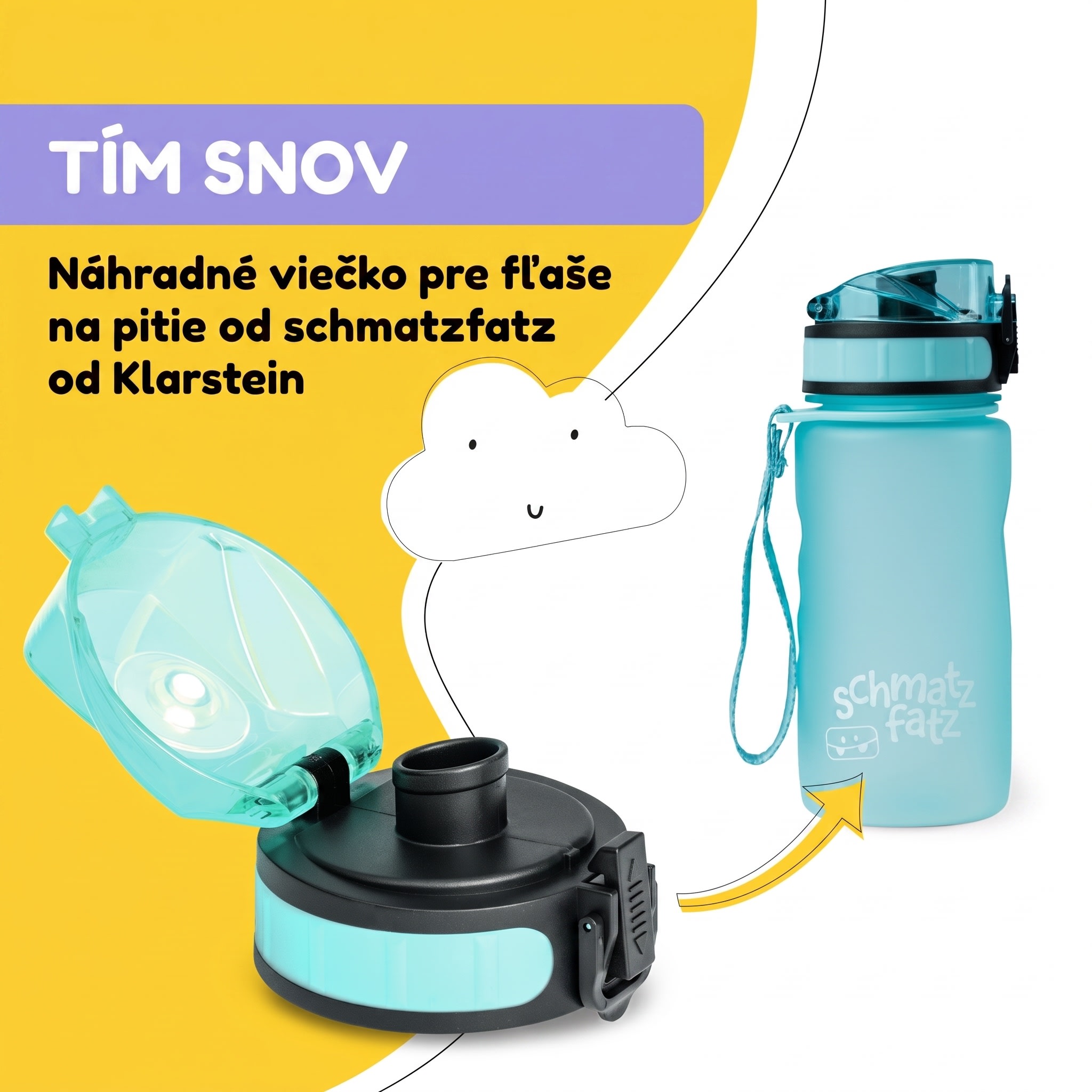 Klarstein Náhradné viečko Wakaba pre fľaše na vodu s objemom 350/400/500 ml | Plastové hrdlo | Bez BPA – Obrázok 2