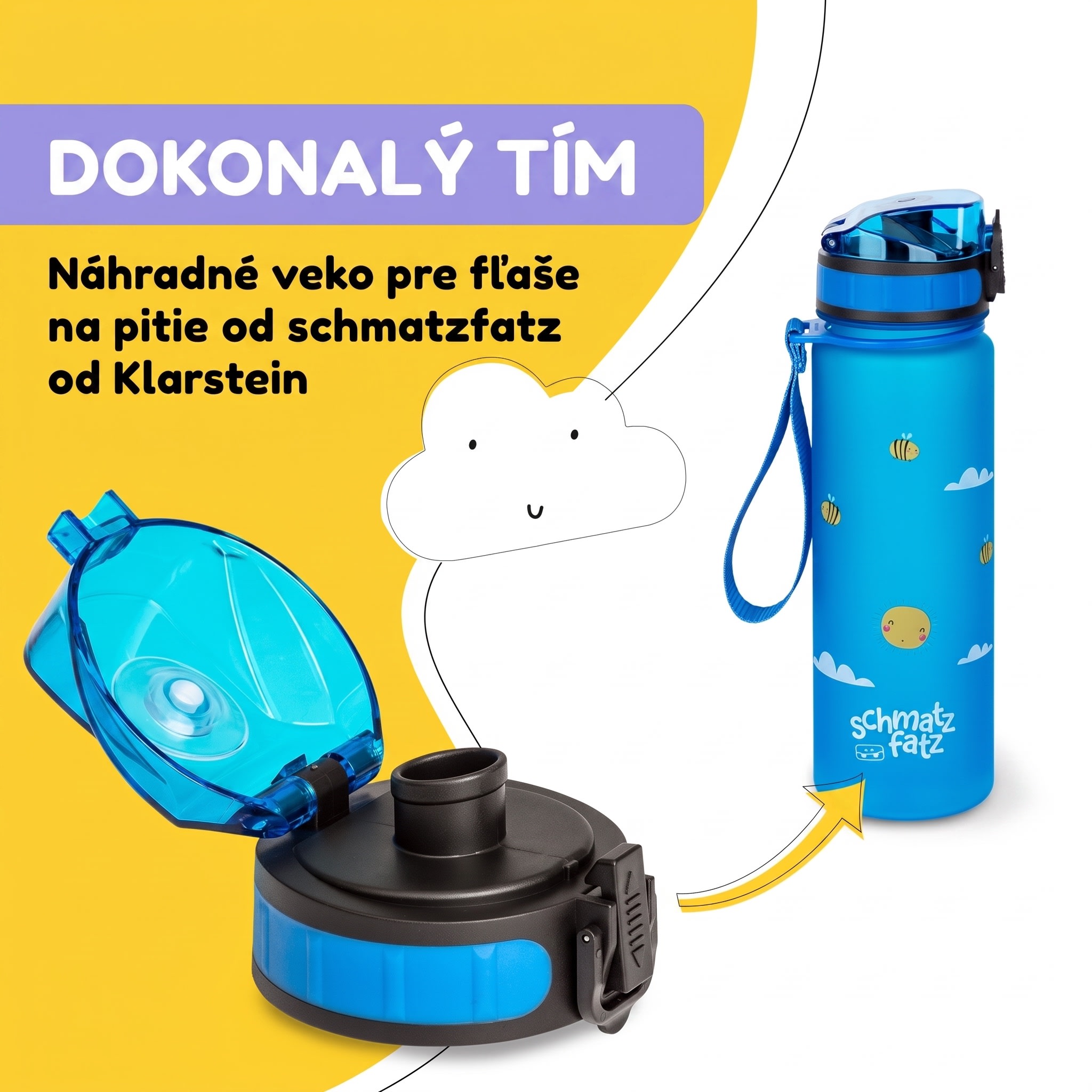Klarstein Náhradné viečko Wakaba pre fľaše na vodu s objemom 350/400/500 ml | Plastové hrdlo | Bez BPA – Obrázok 2