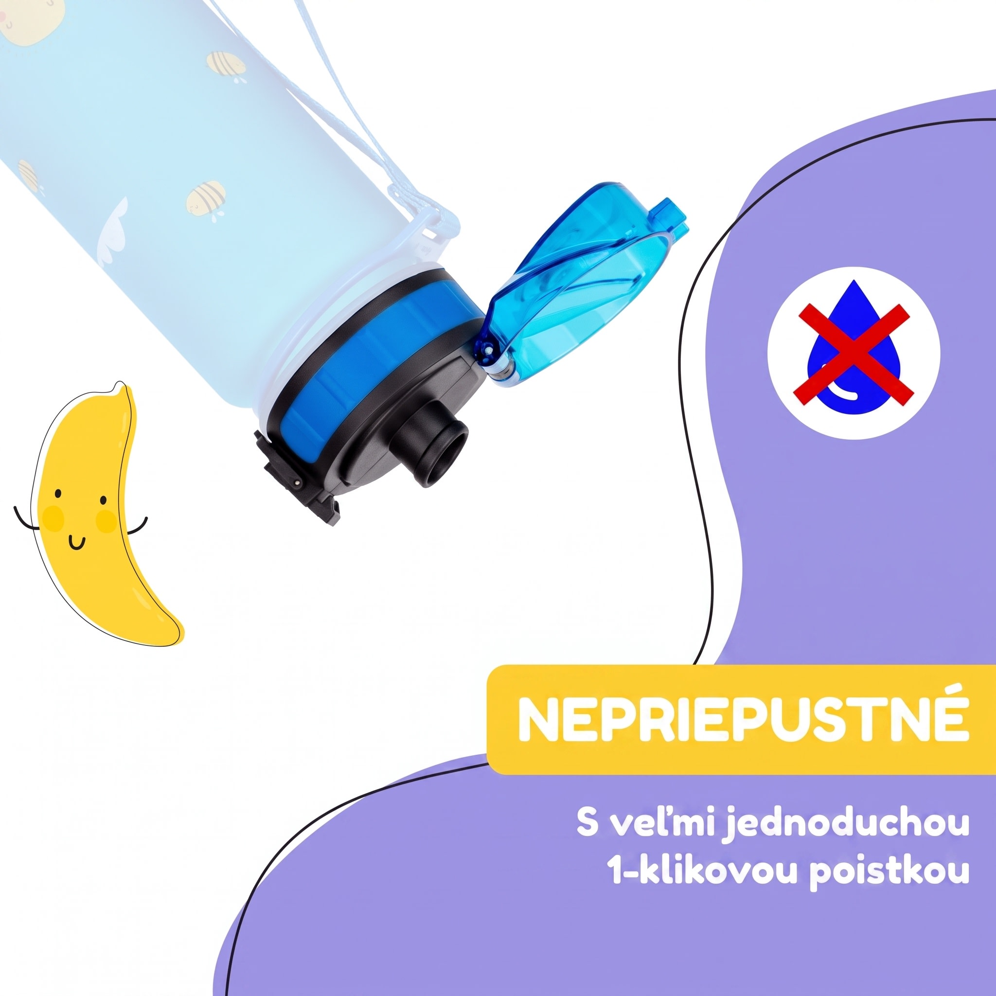Klarstein Náhradné viečko Wakaba pre fľaše na vodu s objemom 350/400/500 ml | Plastové hrdlo | Bez BPA – Obrázok 3