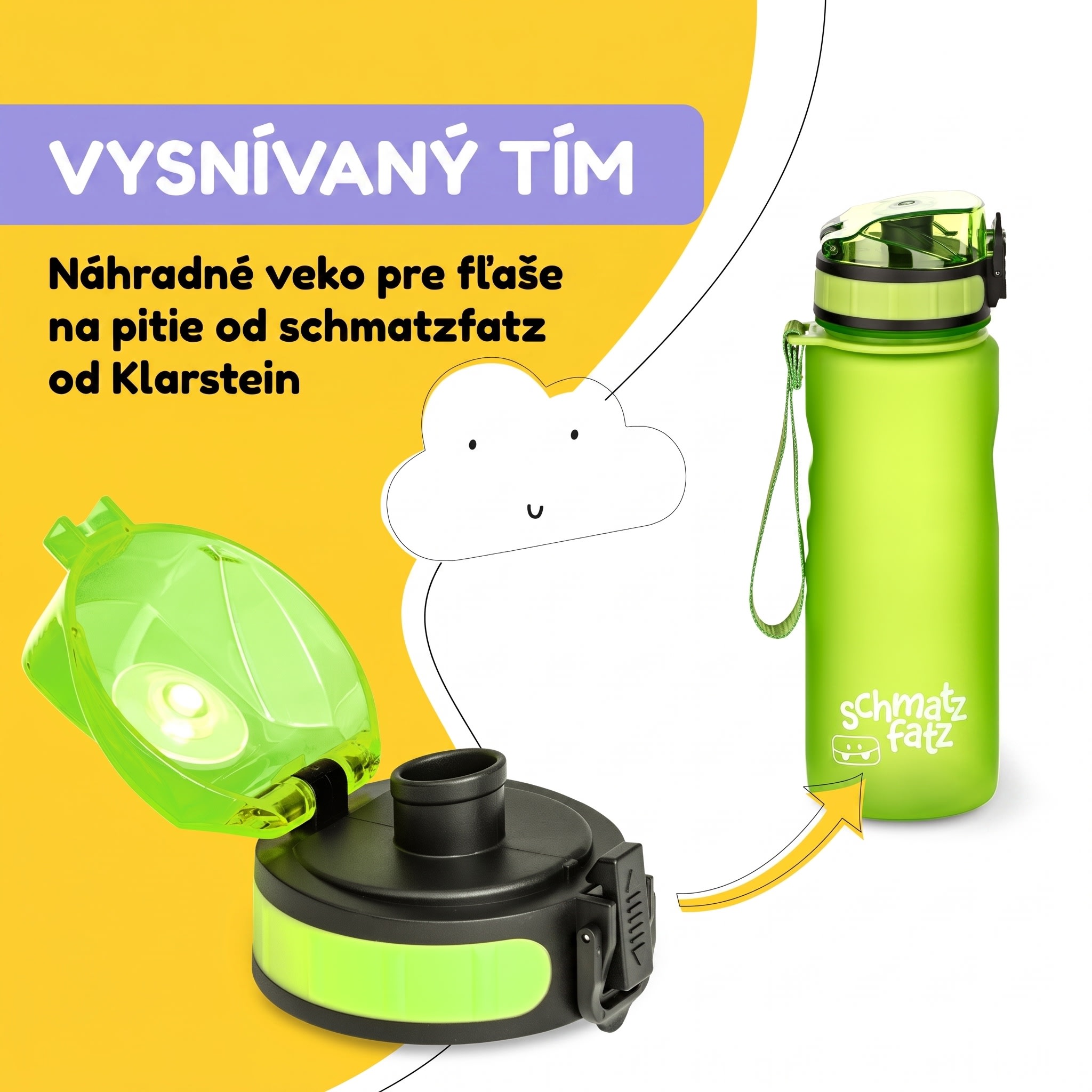 Klarstein Náhradné viečko Wakaba pre fľaše na vodu s objemom 350/400/500 ml | Plastové hrdlo | Bez BPA – Obrázok 2