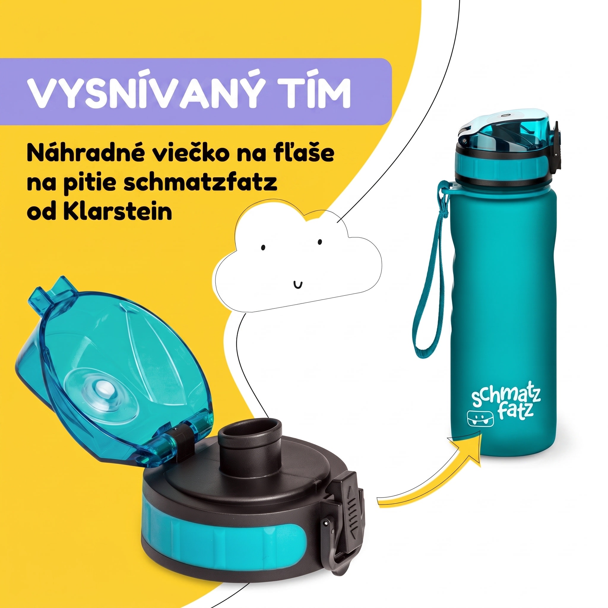 Klarstein Náhradné viečko Wakaba pre fľaše na vodu s objemom 350/400/500 ml | Plastové hrdlo | Bez BPA – Obrázok 2