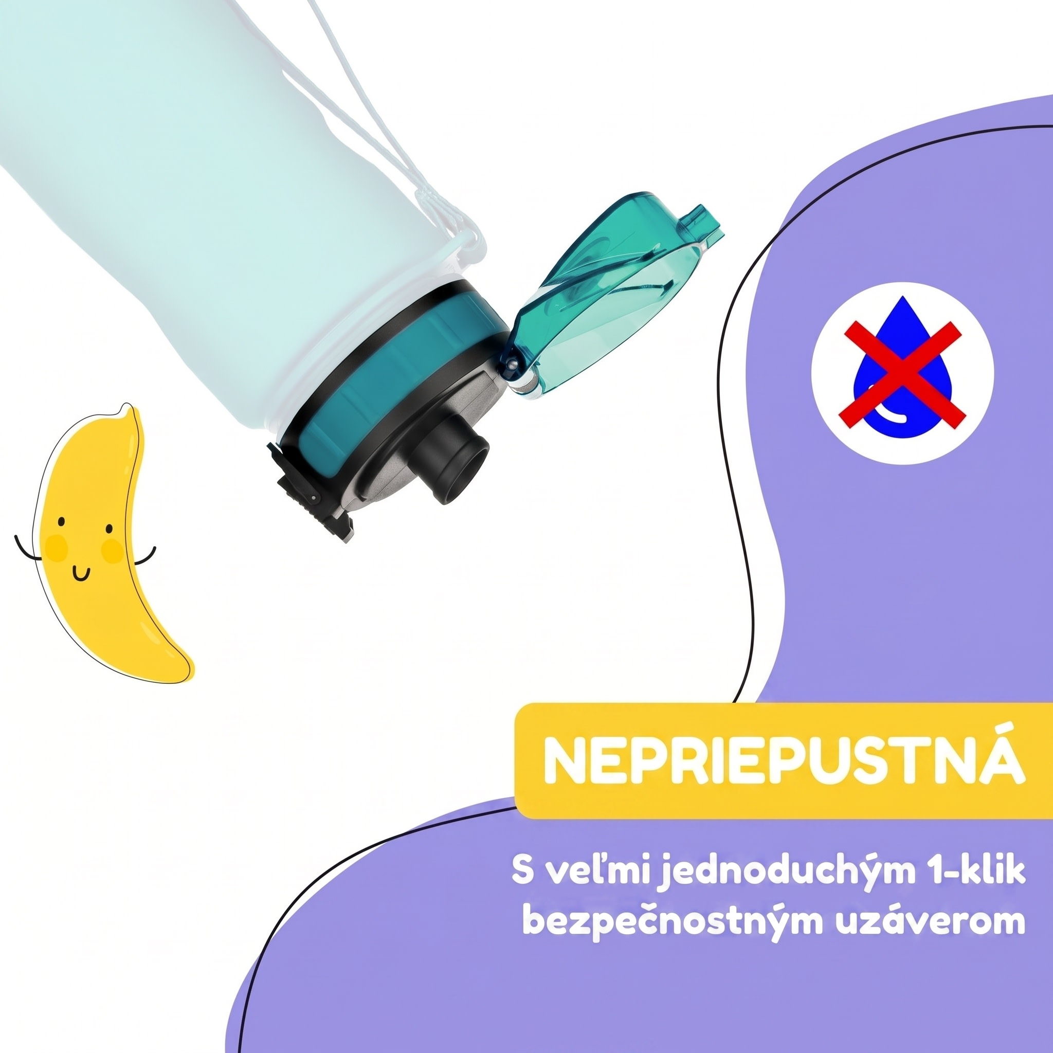 Klarstein Náhradné viečko Wakaba pre fľaše na vodu s objemom 350/400/500 ml | Plastové hrdlo | Bez BPA – Obrázok 3