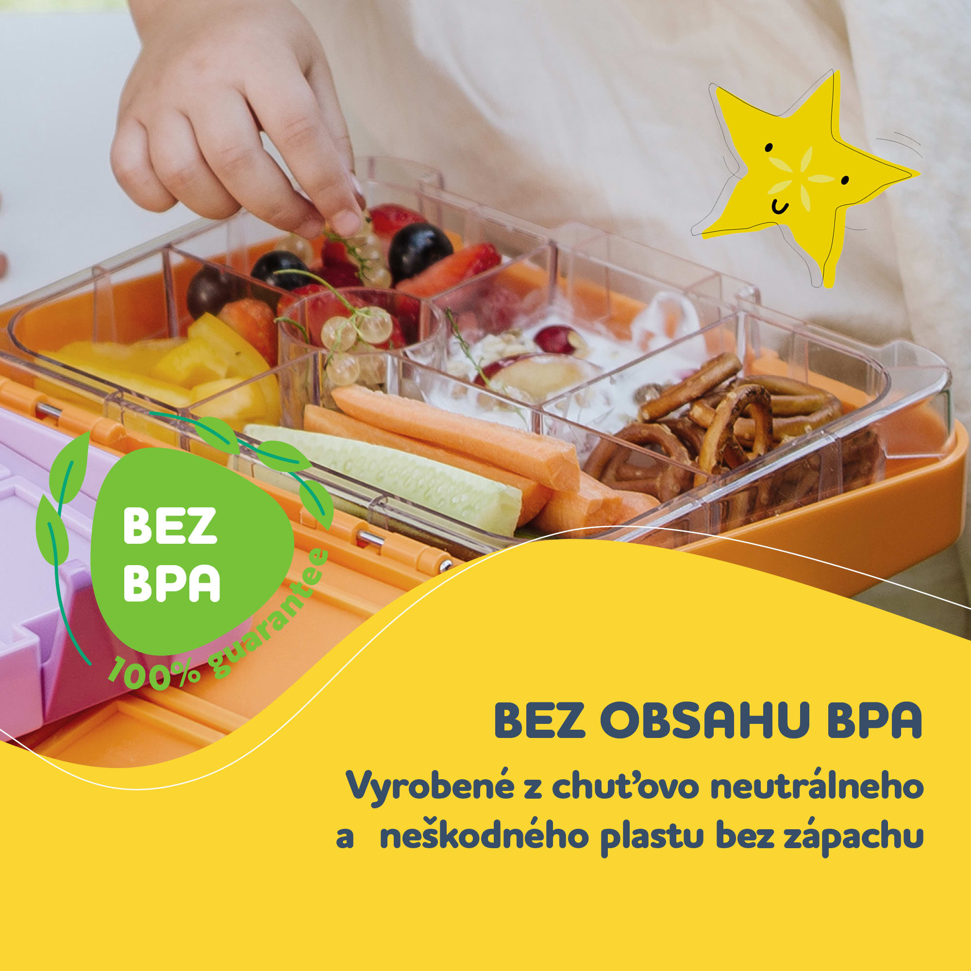 Klarstein Schmatzfatz junior, desiatový box, 6 priehradiek, 21,3 × 15 × 4,5 cm