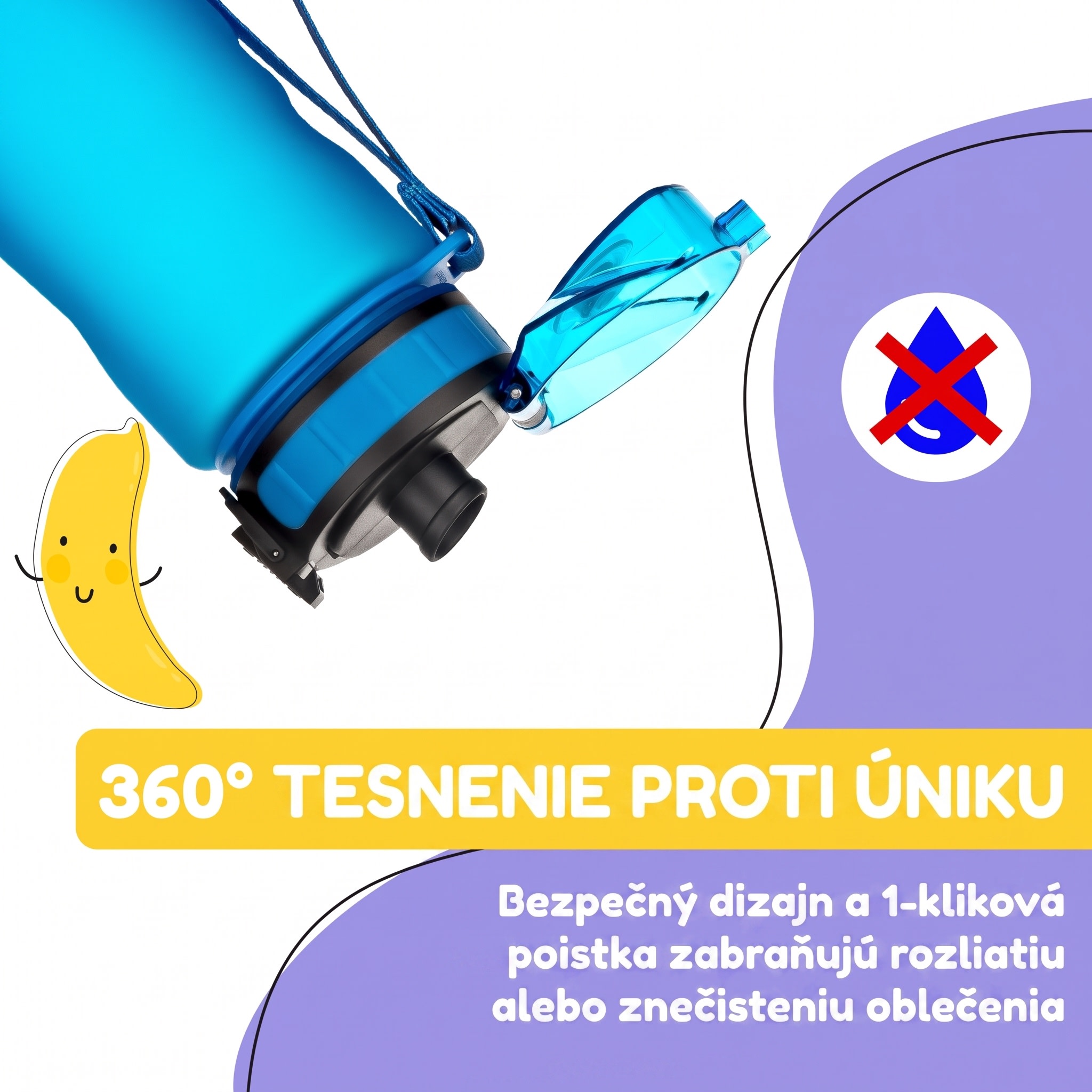 Klarstein Schmatzfatz Wakaba detská fľaša na pitie | 500 ml | Tritan | Popruh na prenášanie | Bez BPA – Obrázok 2