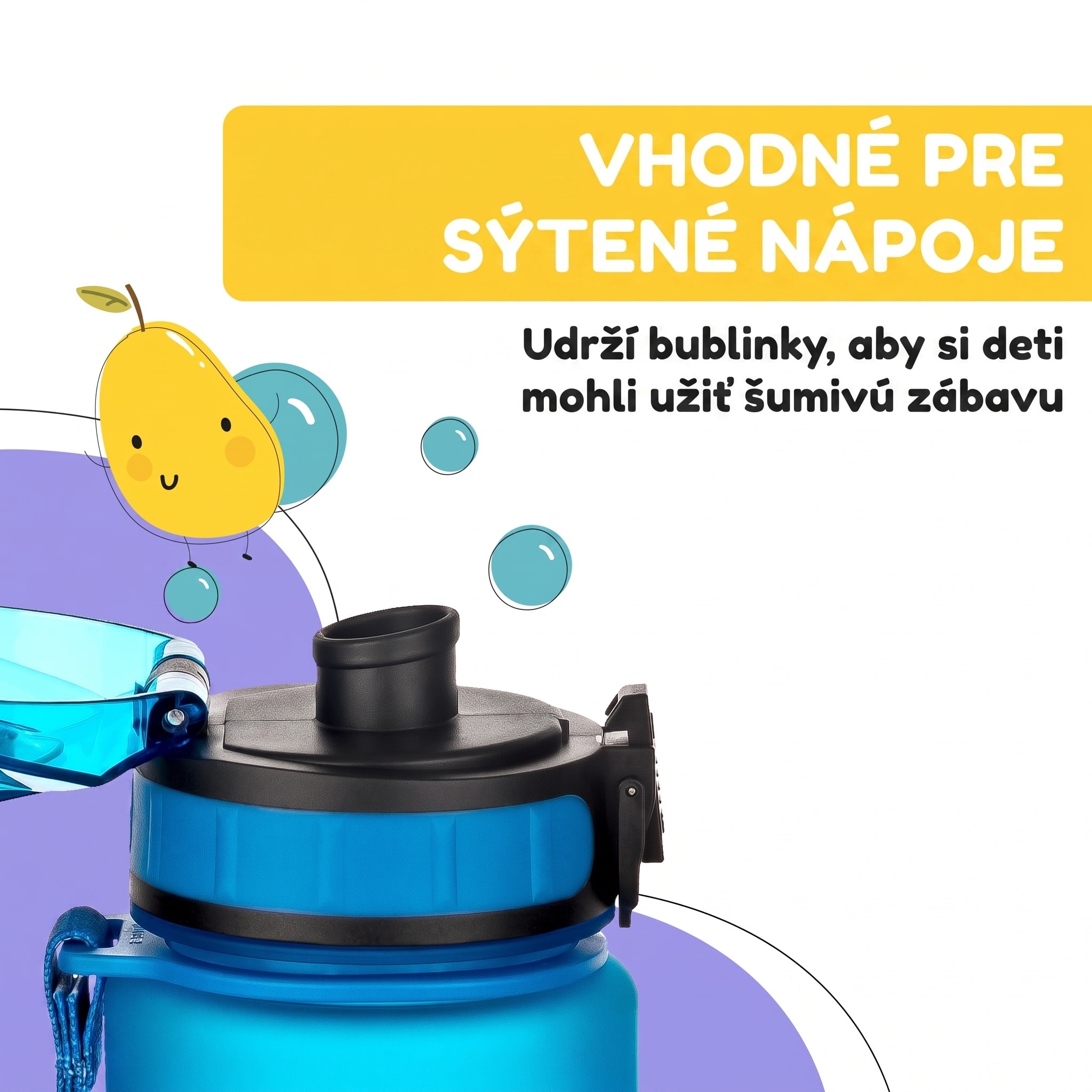 Klarstein Schmatzfatz Wakaba detská fľaša na pitie | 500 ml | Tritan | Popruh na prenášanie | Bez BPA – Obrázok 4