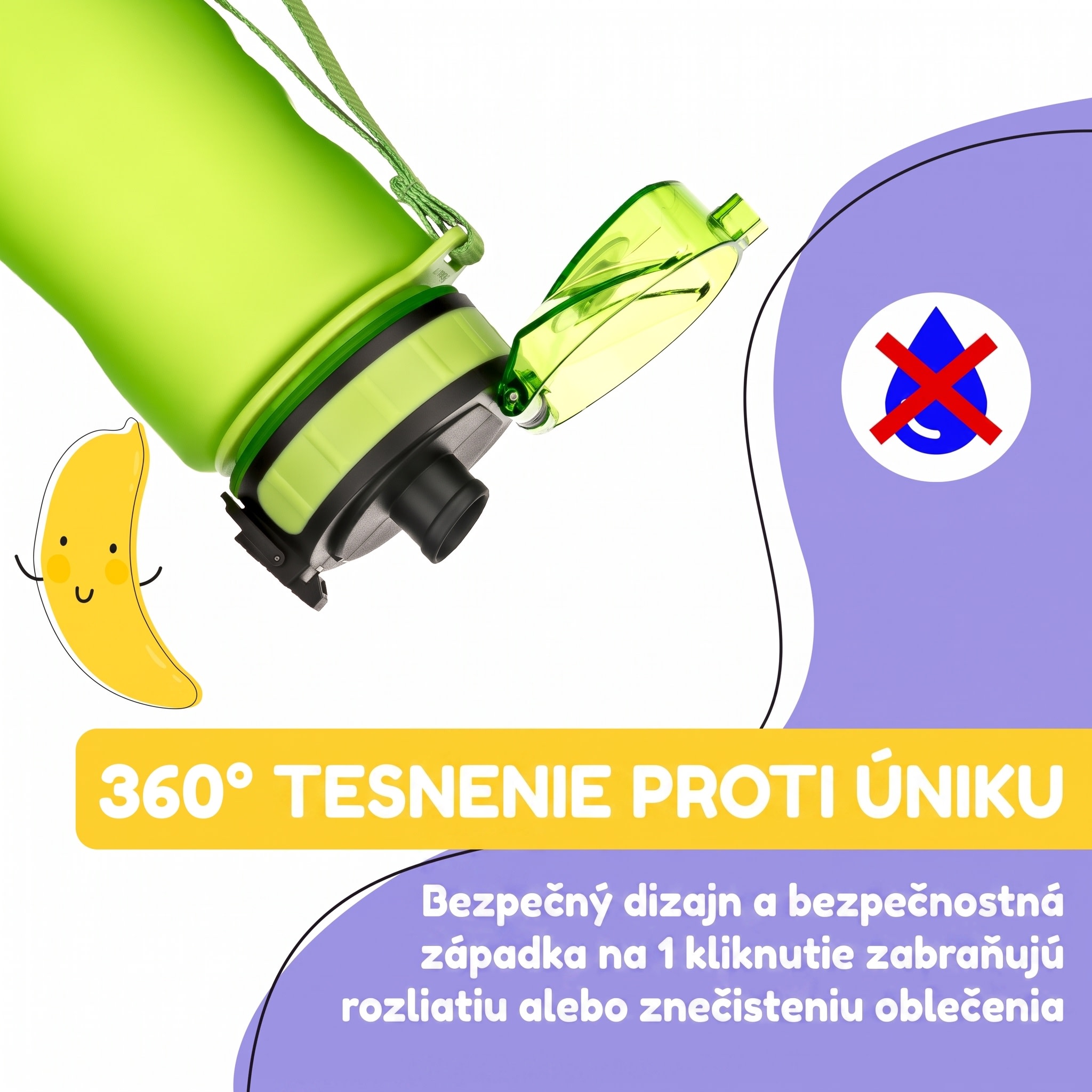 Klarstein Schmatzfatz Wakaba detská fľaša na pitie | 500 ml | Tritan | Popruh na prenášanie | Bez BPA – Obrázok 2